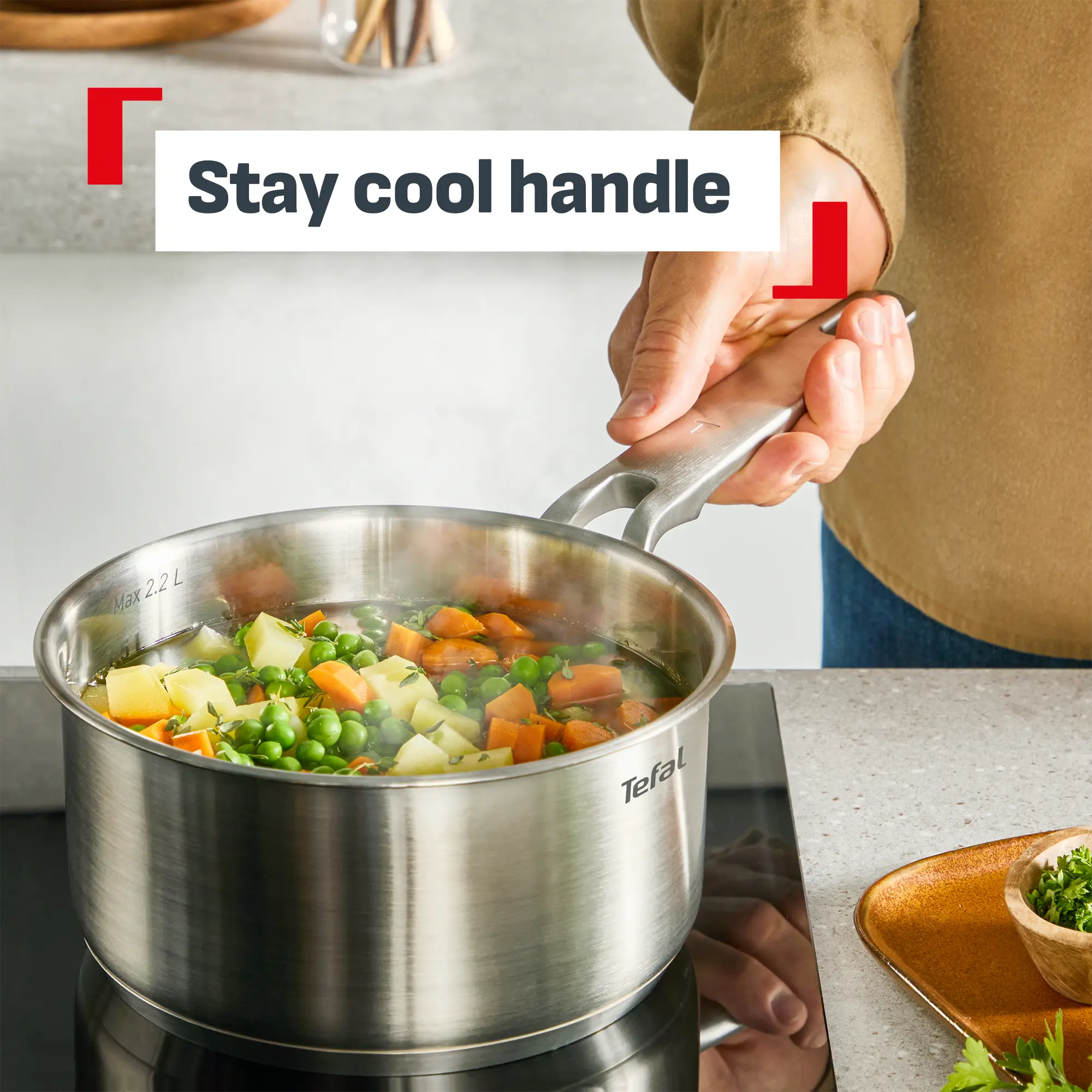 Tefal Space+ Extreme Induction Stainless Steel Saucepan 18cm + Lid