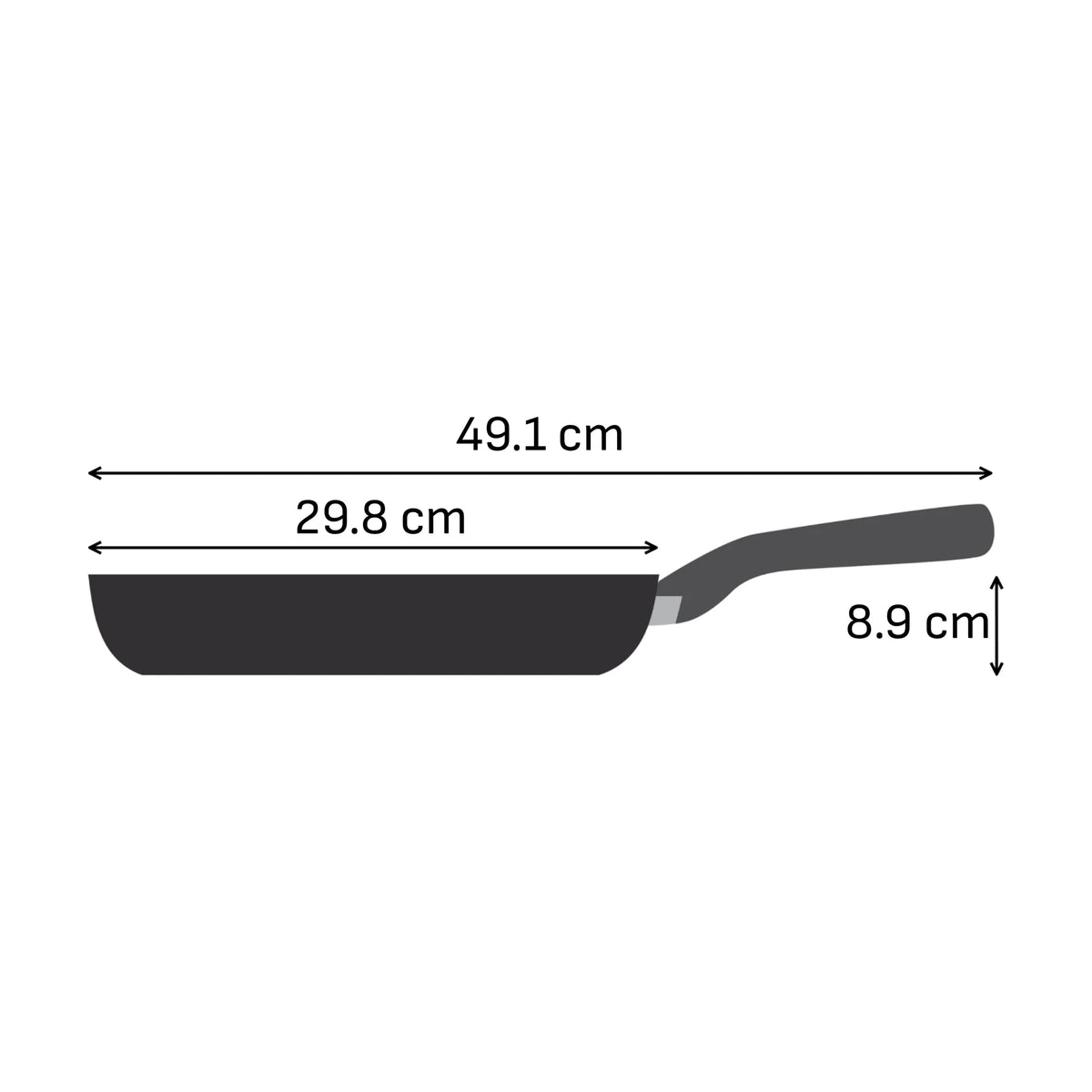 Tefal Master Induction Stainless Steel Ceramic Hybrid Mesh Frypan 28cm Dimensions
