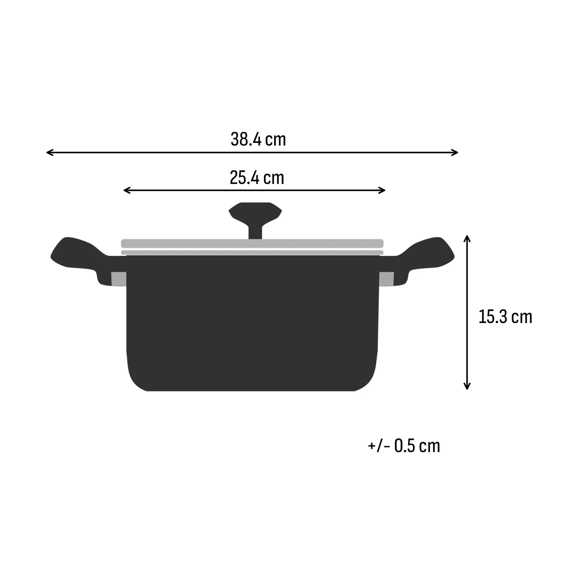 Tefal Space+ Excellence+ Induction Non-Stick Stewpot 24cm + Lid Dimensions