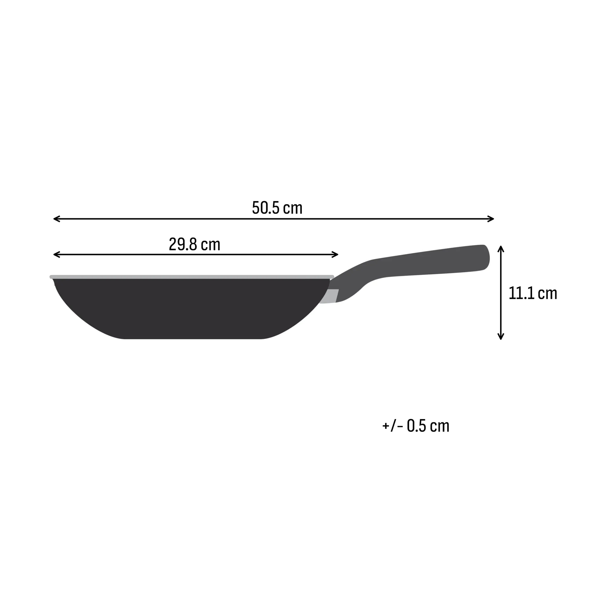 Tefal Excellence+ Induction FusionCore Non-Stick Wok 28cm Dimensions