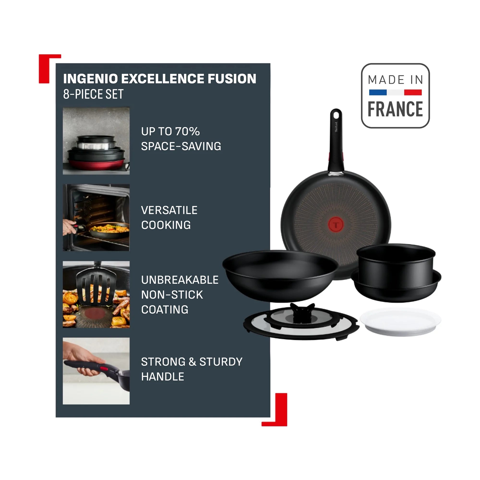 Tefal Ingenio Excellence Fusion Induction Non-Stick 8pc Set