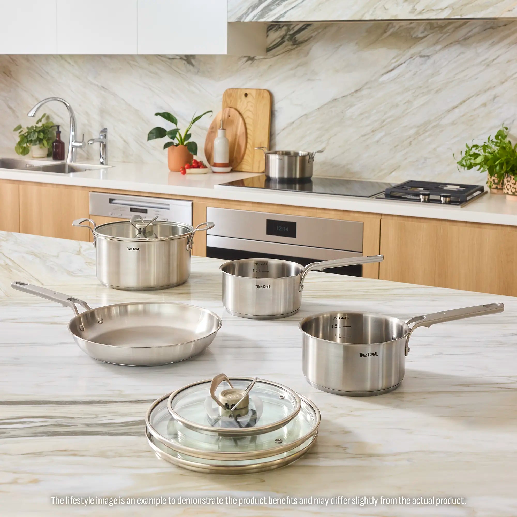 Tefal Space+ Extreme Induction Stainless Steel 5pc Pot Set