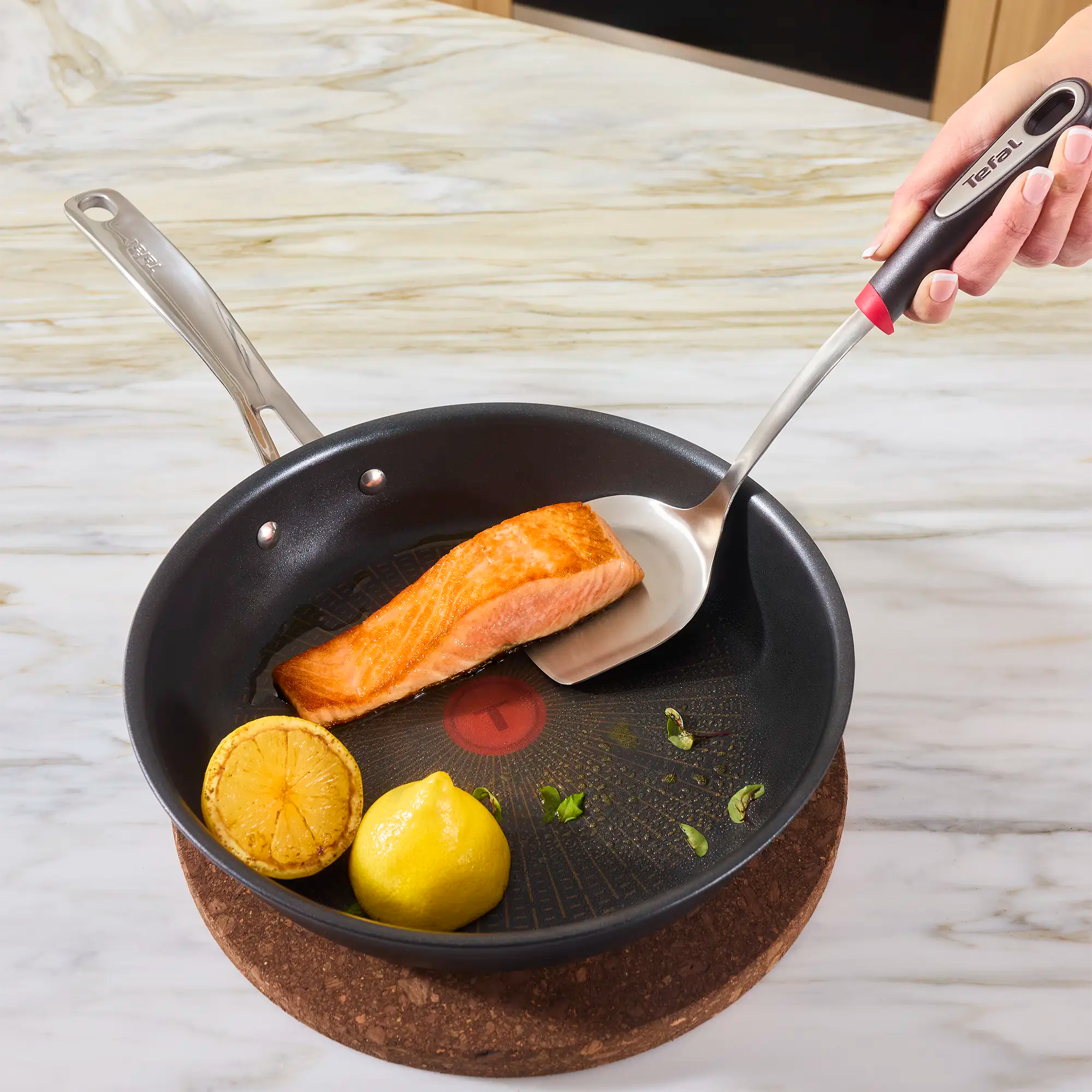 Tefal Excellence+ Induction FusionCore Non-Stick Frypan metal utensil safe
