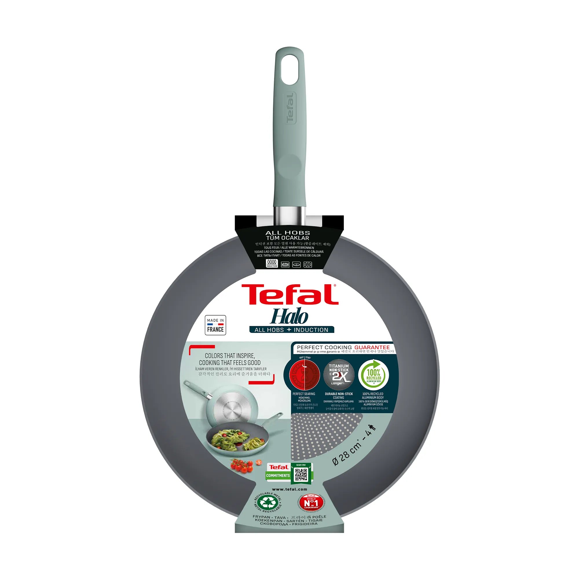 Tefal Halo Induction Non-Stick Eucalyptus Frypan 28cm