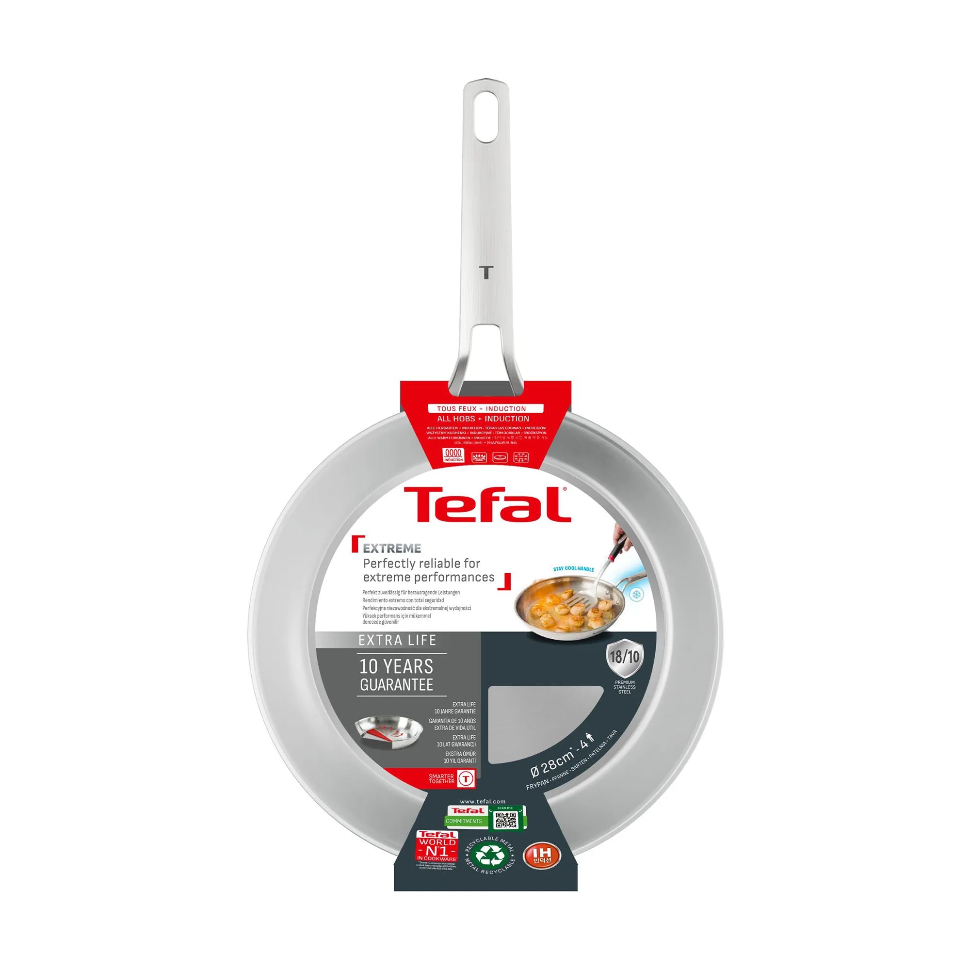 Tefal Extreme Induction Stainless Steel Uncoated Frypan 28cm
