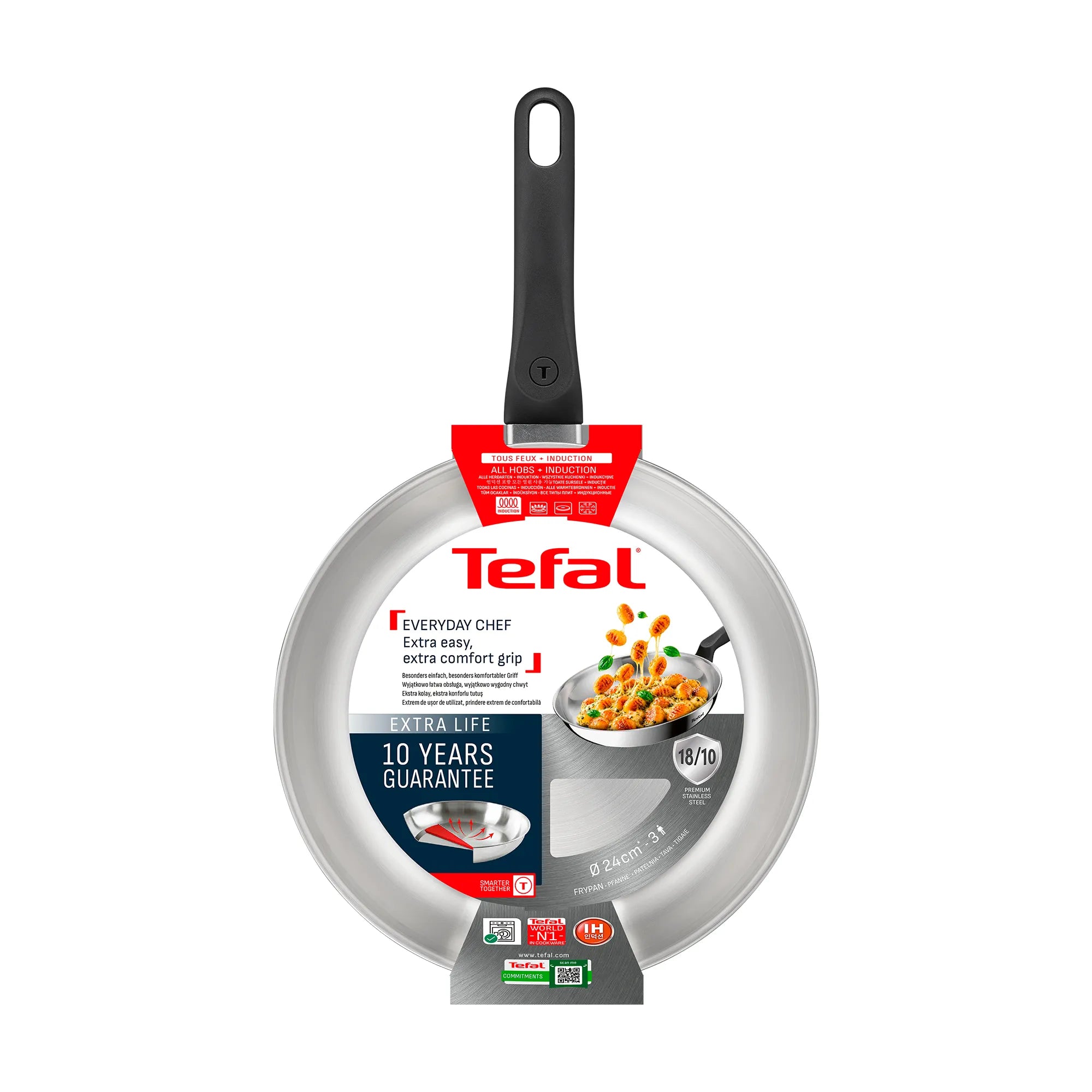 Tefal Everyday Chef Induction Uncoated Stainless Steel Frypan 24cm