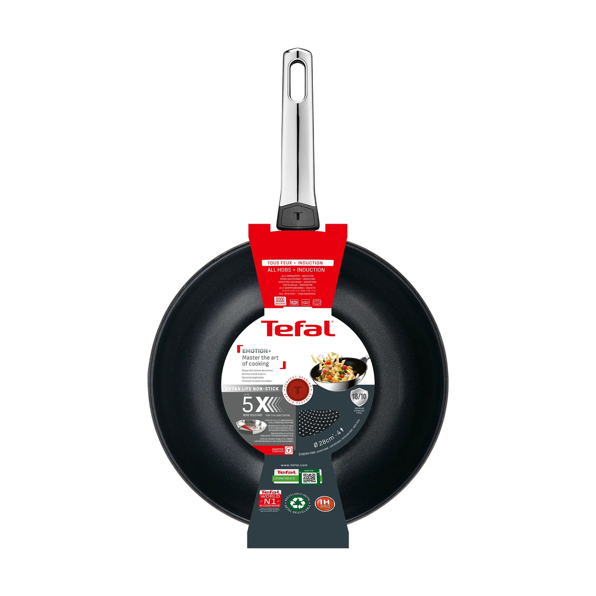 Tefal Extreme Induction Stainless Steel Uncoated Wok 28cm