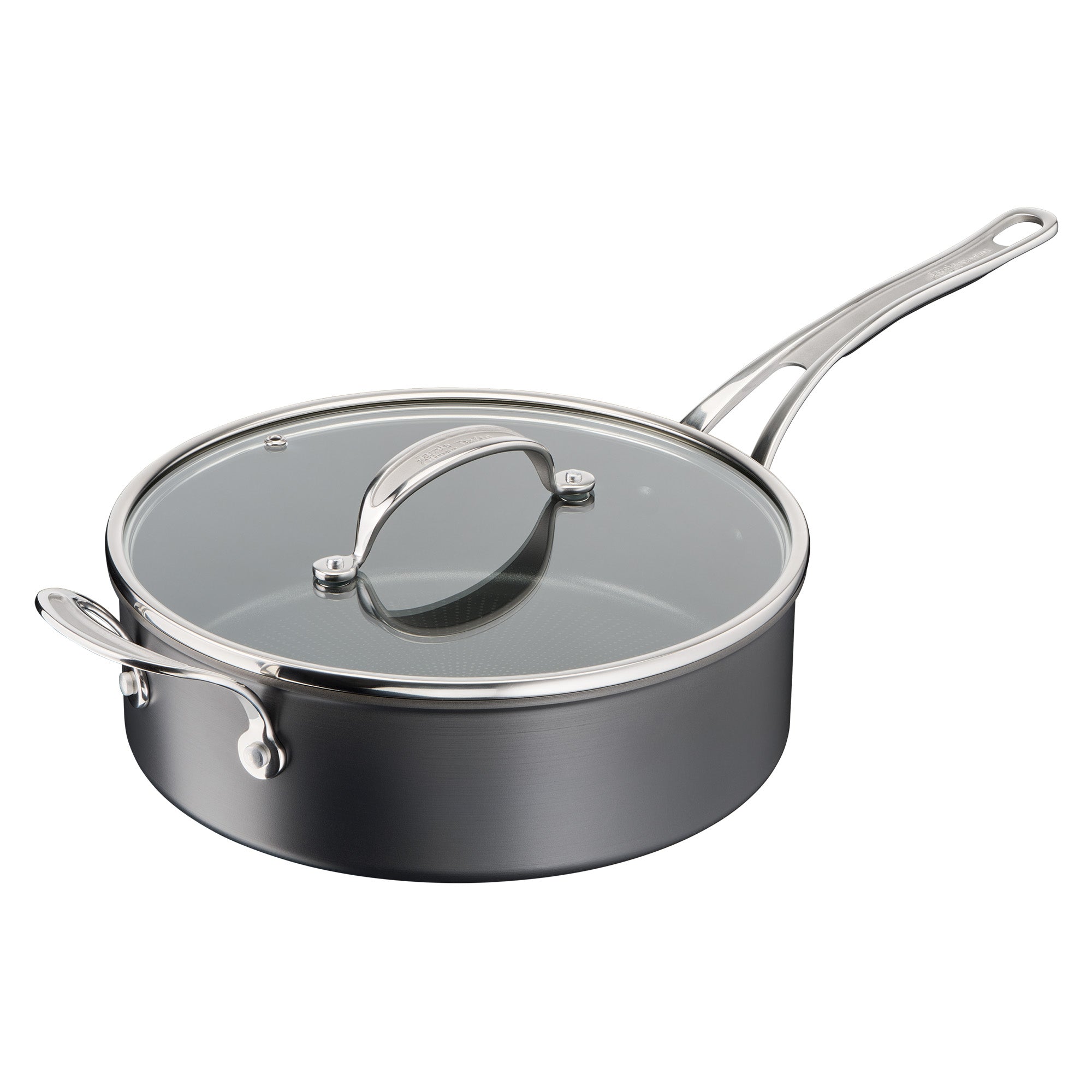 Jamie Oliver by Tefal Cooks Classic Non-Stick Induction Hard Anodised  Sautepan Lid 26cm