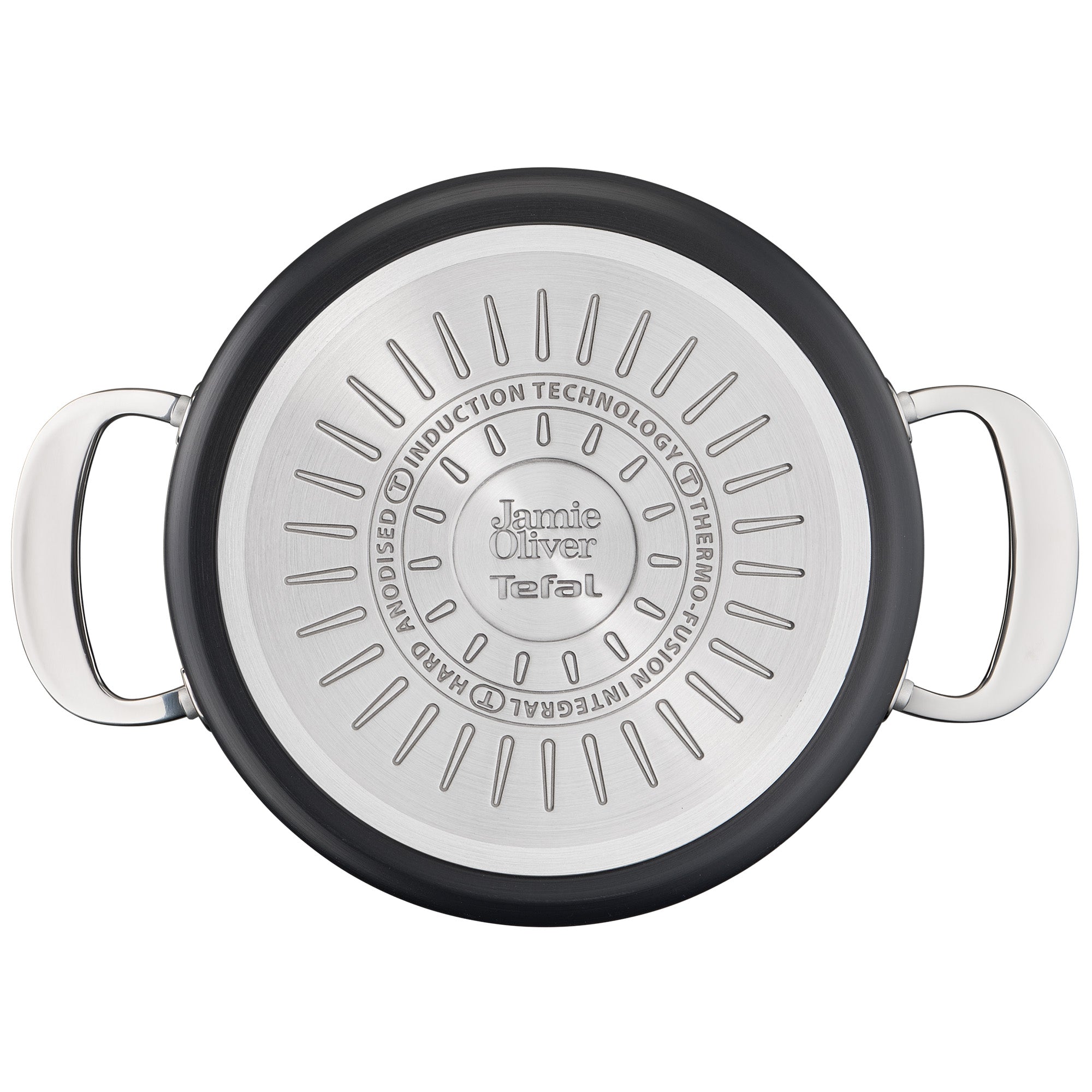 Jamie Oliver by Tefal Cooks Classic Non-Stick Induction Hard Anodised Stewpot + Lid 24cm/5L
