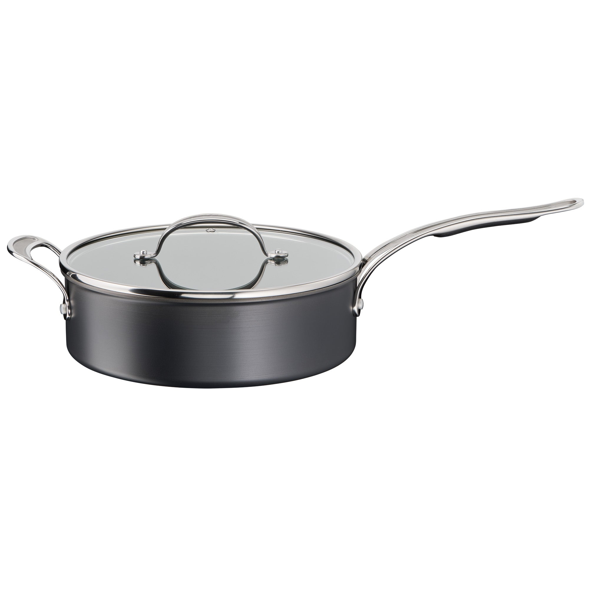 Jamie Oliver by Tefal Cooks Classic Non-Stick Induction Hard Anodised Sautepan + Lid 26cm