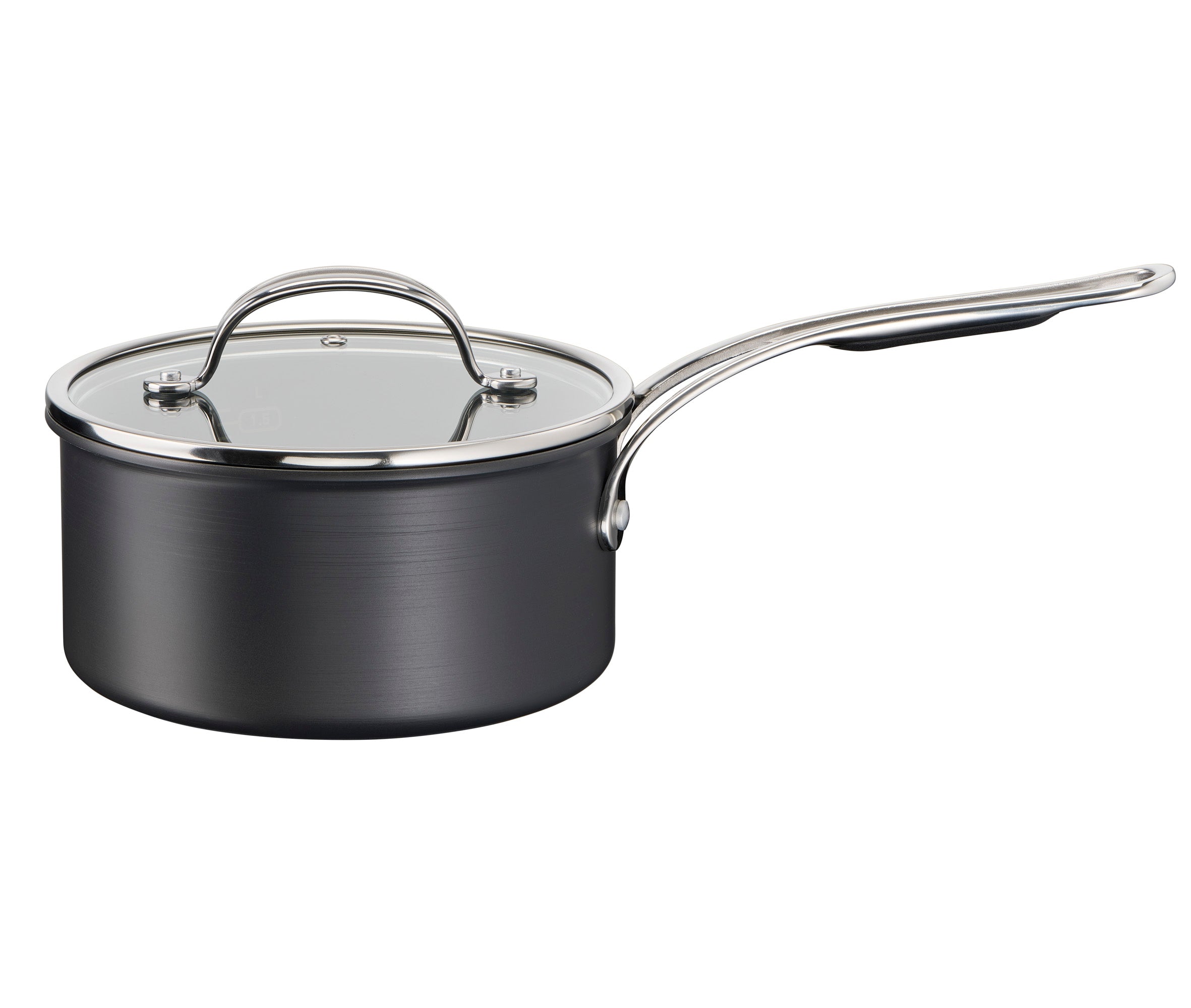 Jamie Oliver by Tefal Cooks Classic Non-Stick Induction Hard Anodised Saucepan + Lid 18cm