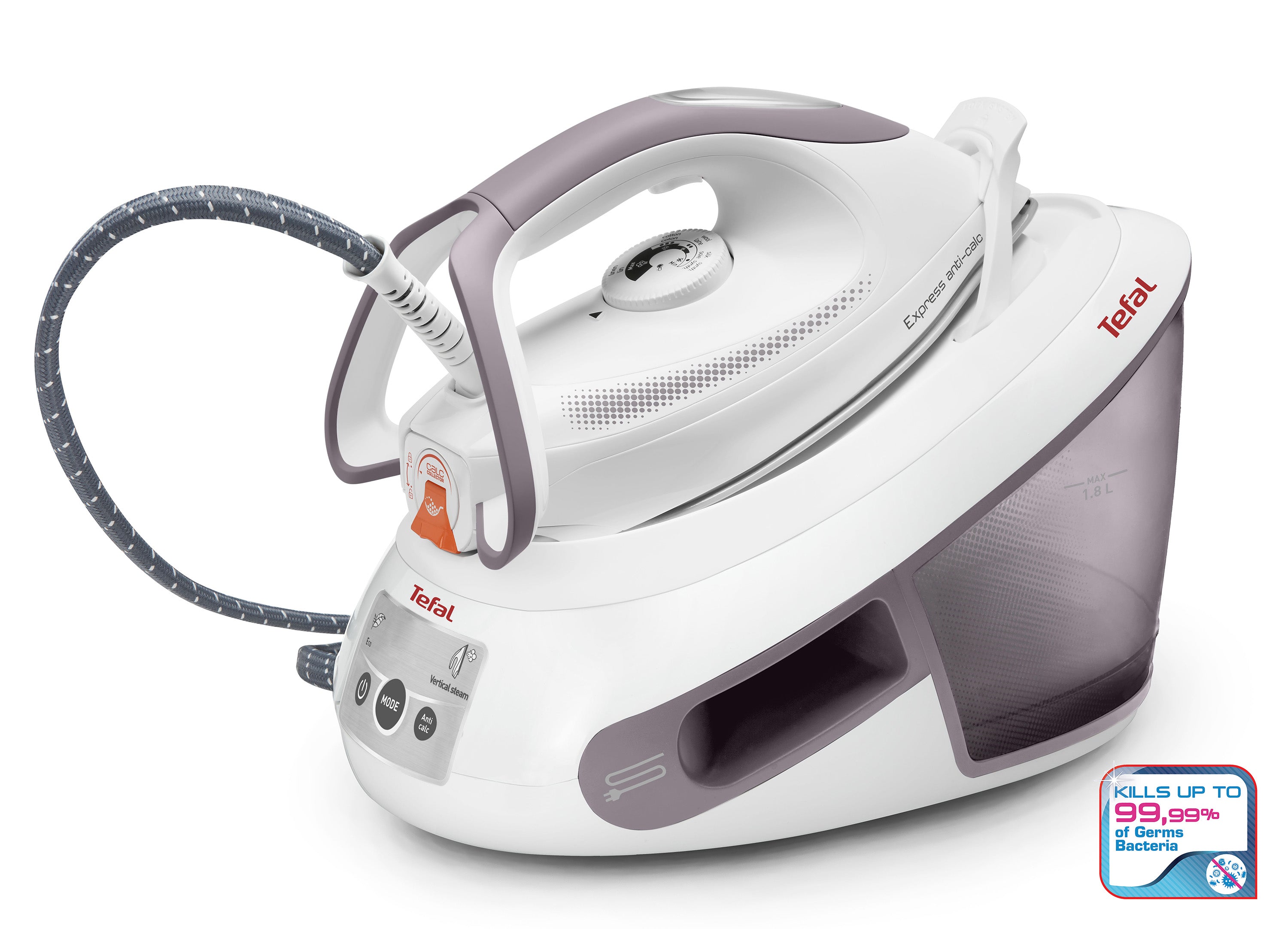 User manual and frequently asked questions Tefal Express Anti-Calc Plus SV8014 Steam Generator Iron