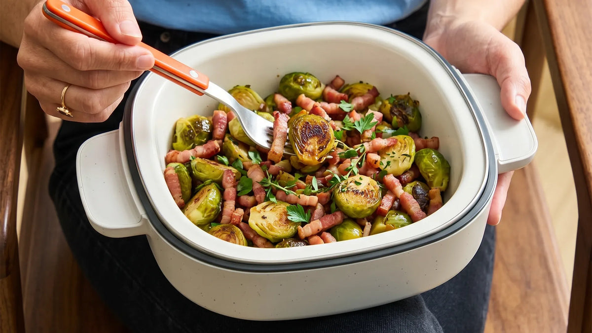 Crispy Bacon Brussels Sprouts | Tefal YumMeal Recipe