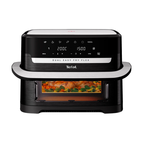 Tefal Dual Easy Fry Flex Black Air Fryer EY9228