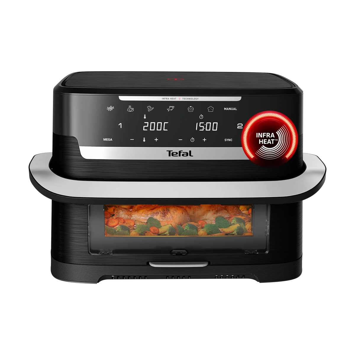 Tefal Ever Fry Infra Heat Flex 9L Detachable Front Air Fryer EY9278 with infra heat technology