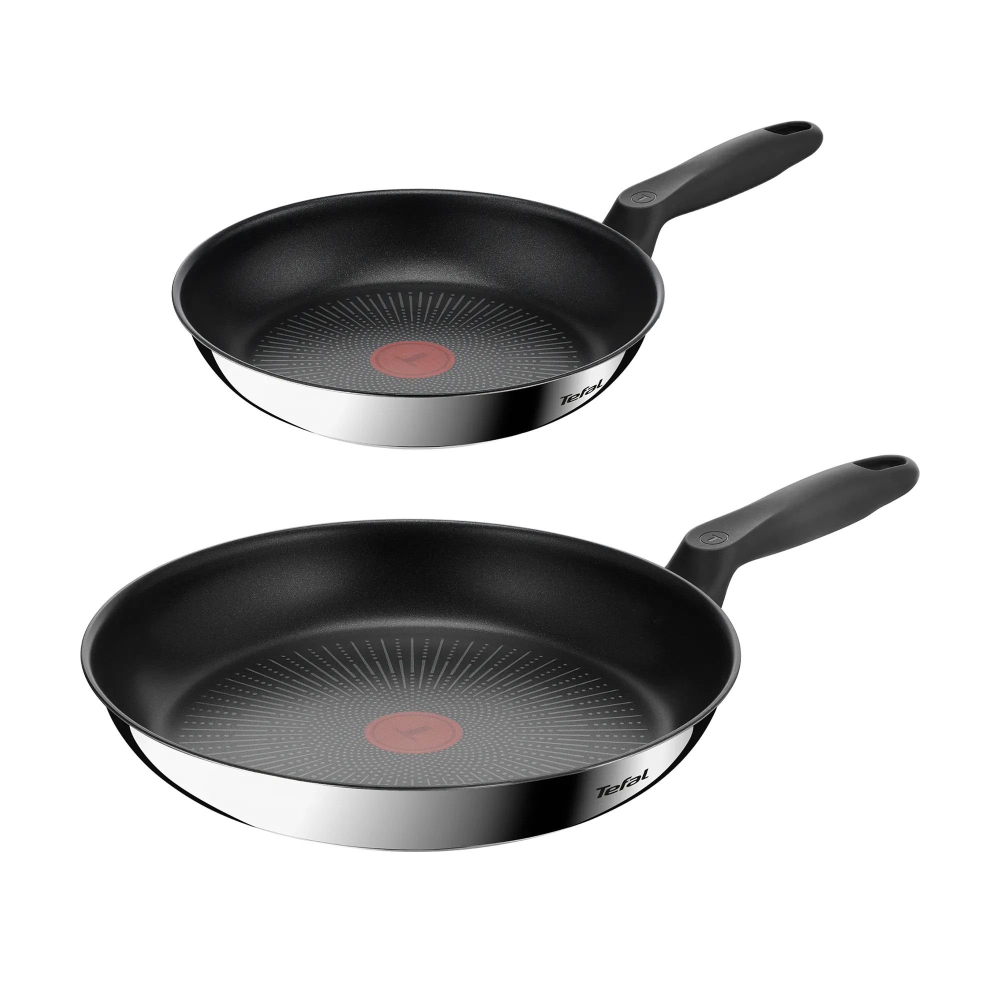 Tefal Everyday Chef Induction Stainless Steel Non-Stick Twin Pack Frypans 24/28cm