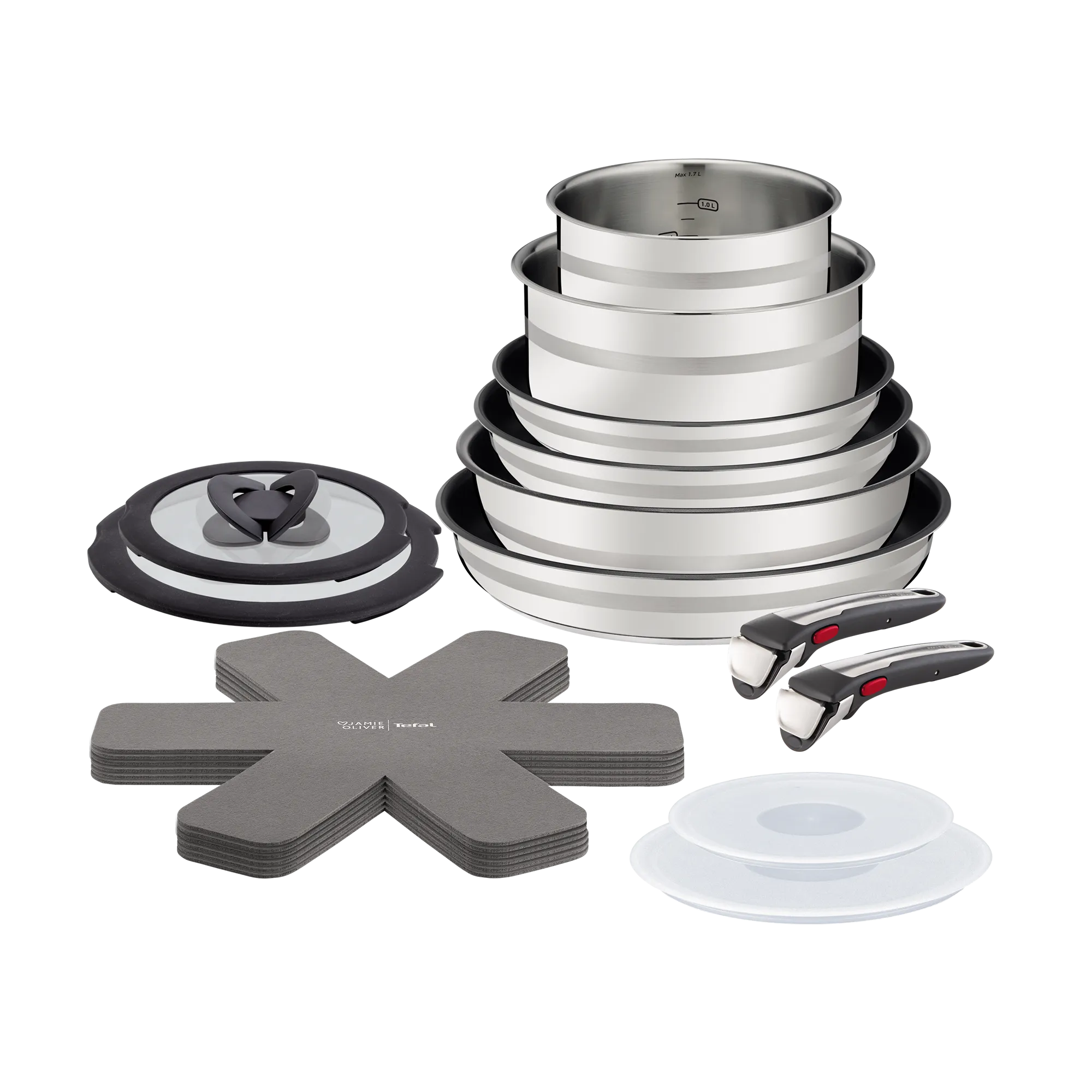 Jamie Oliver by Tefal Ingenio Induction Stainless Steel 18pc Set