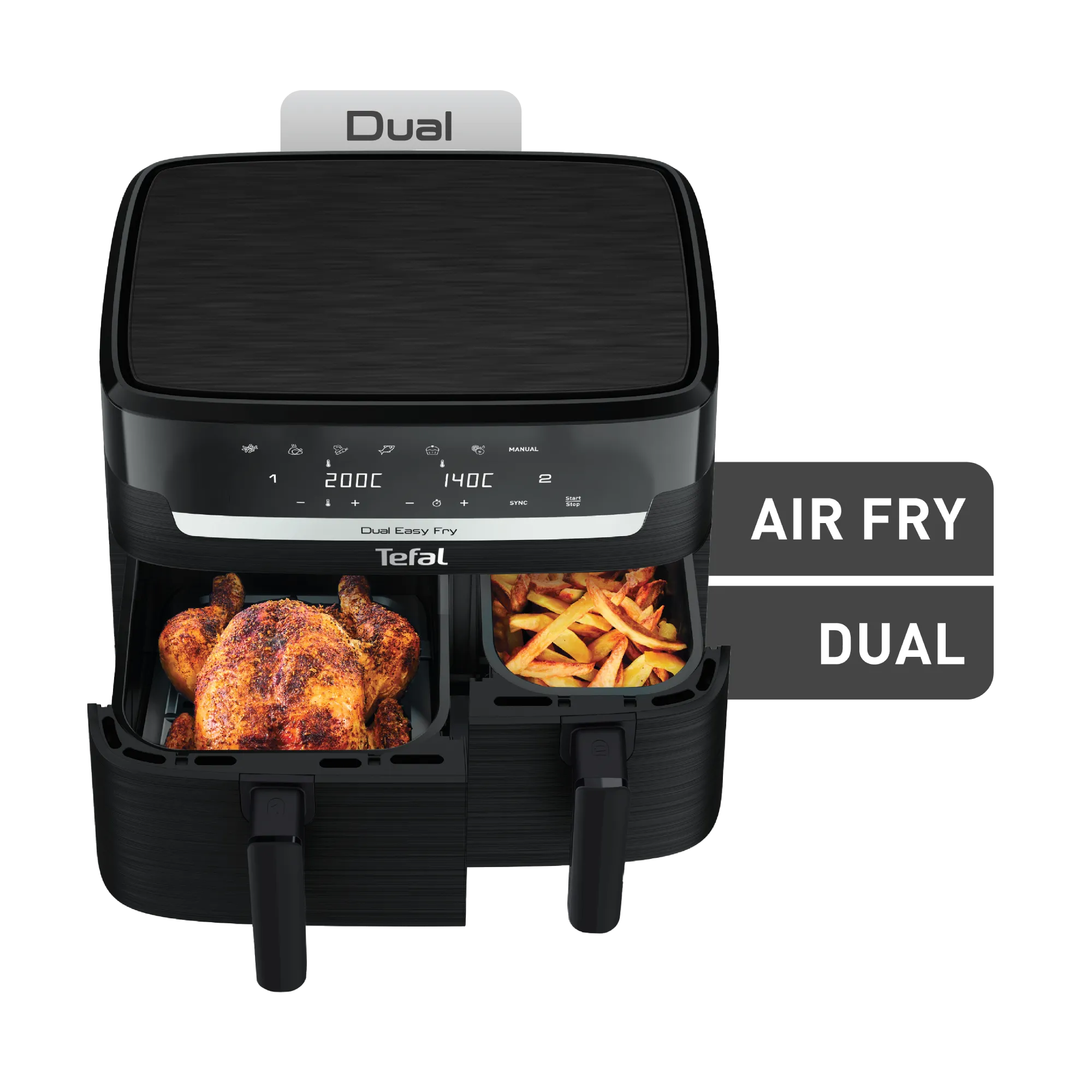Tefal Dual Easy Fry Essential XXL Air Fryer Black EY901N