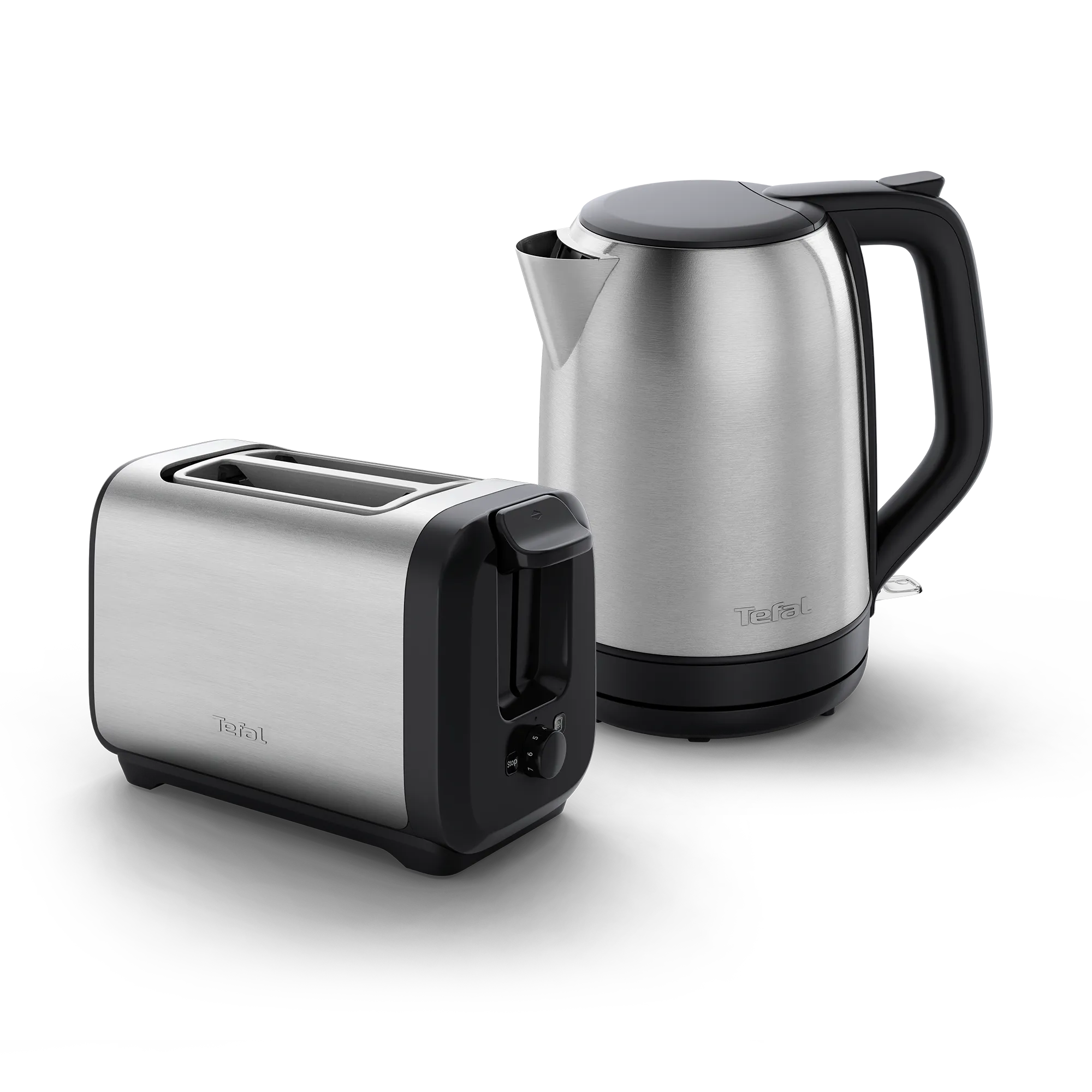 Tefal Subito Stainless Steel Toaster & Kettle Breakfast Set TT5SAD