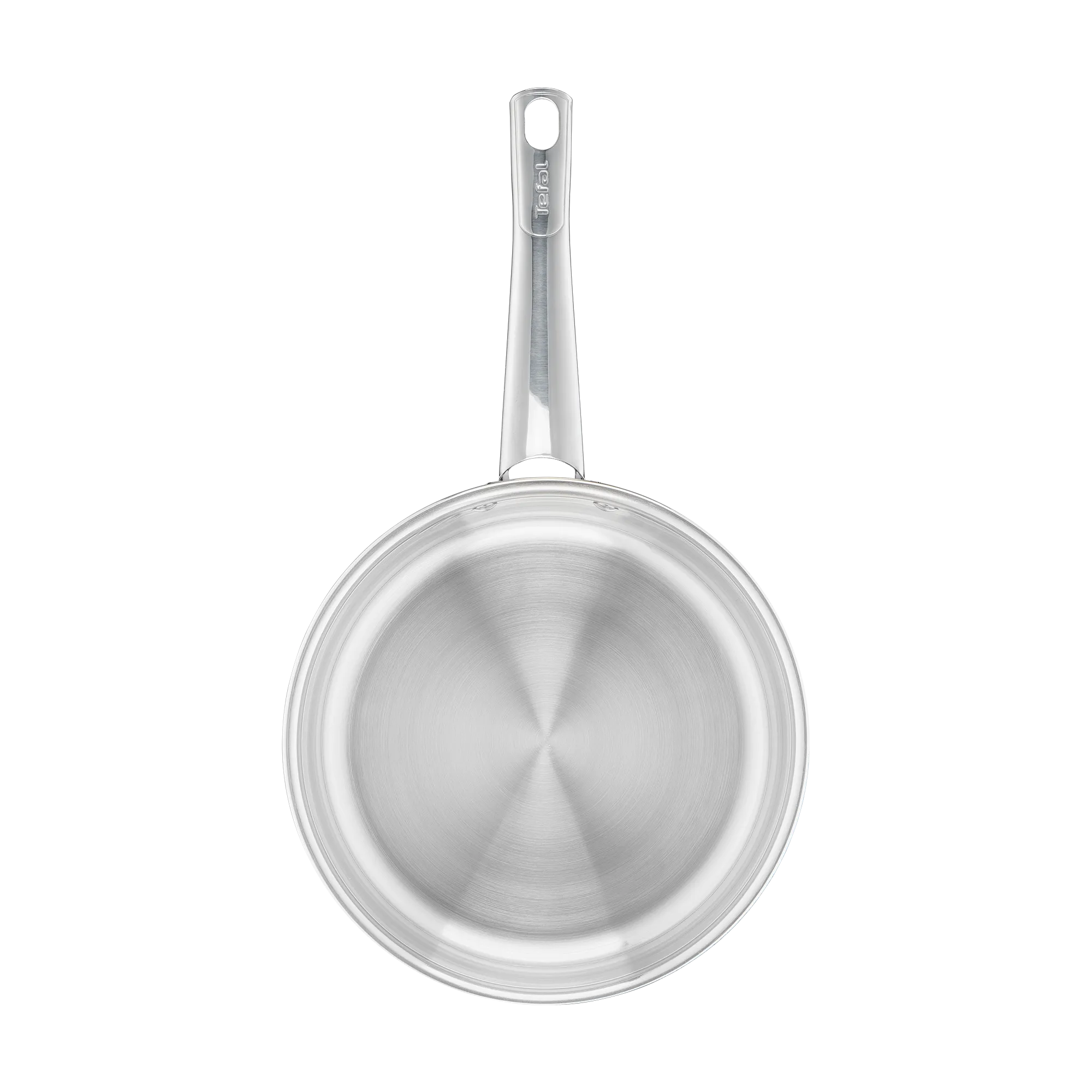 Tefal Cook Eat Induction Uncoated Stainless Steel Frypan 24cm top view interior uncoated surface