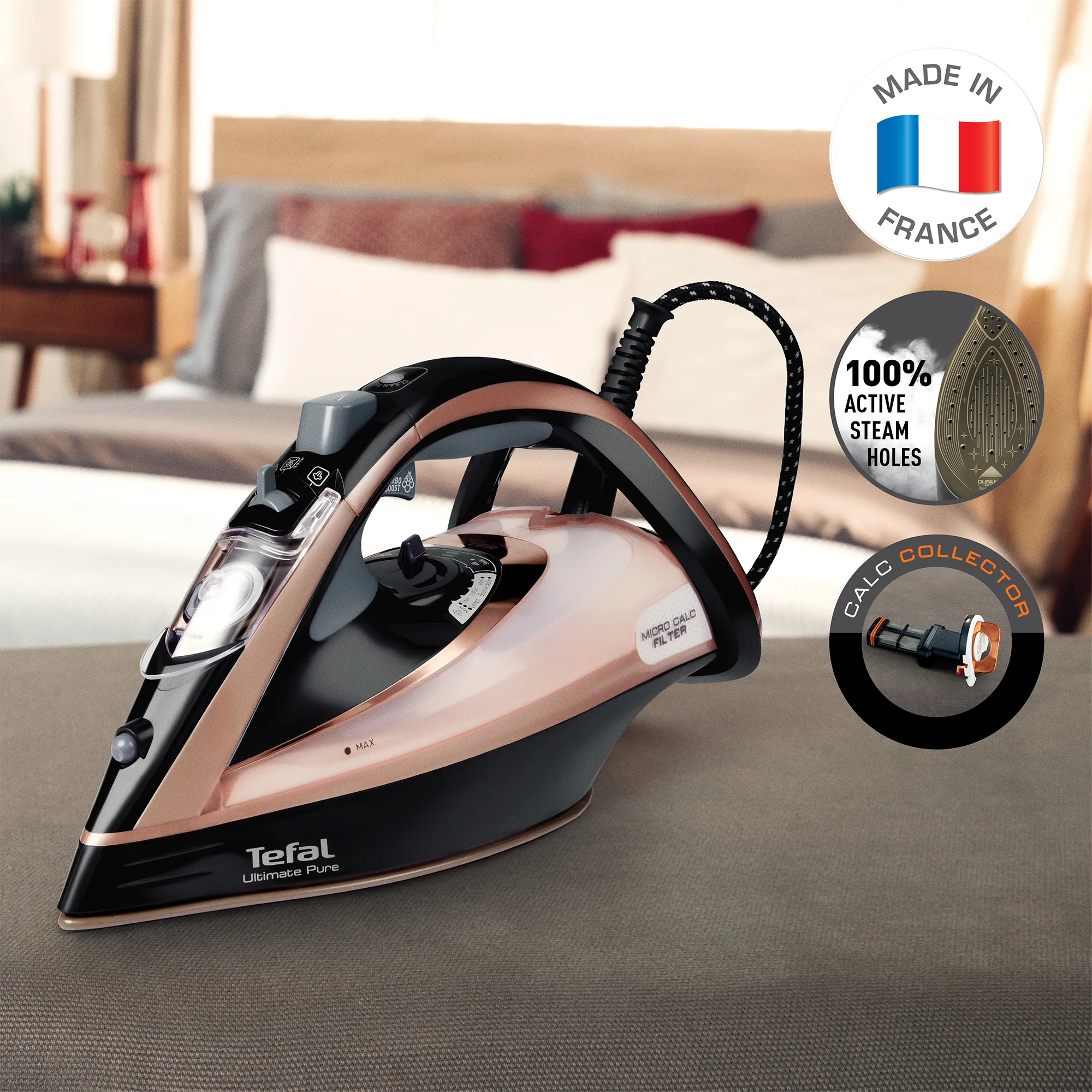 Tefal Ultimate Pure Anti-Calc Steam Iron FV9849 features