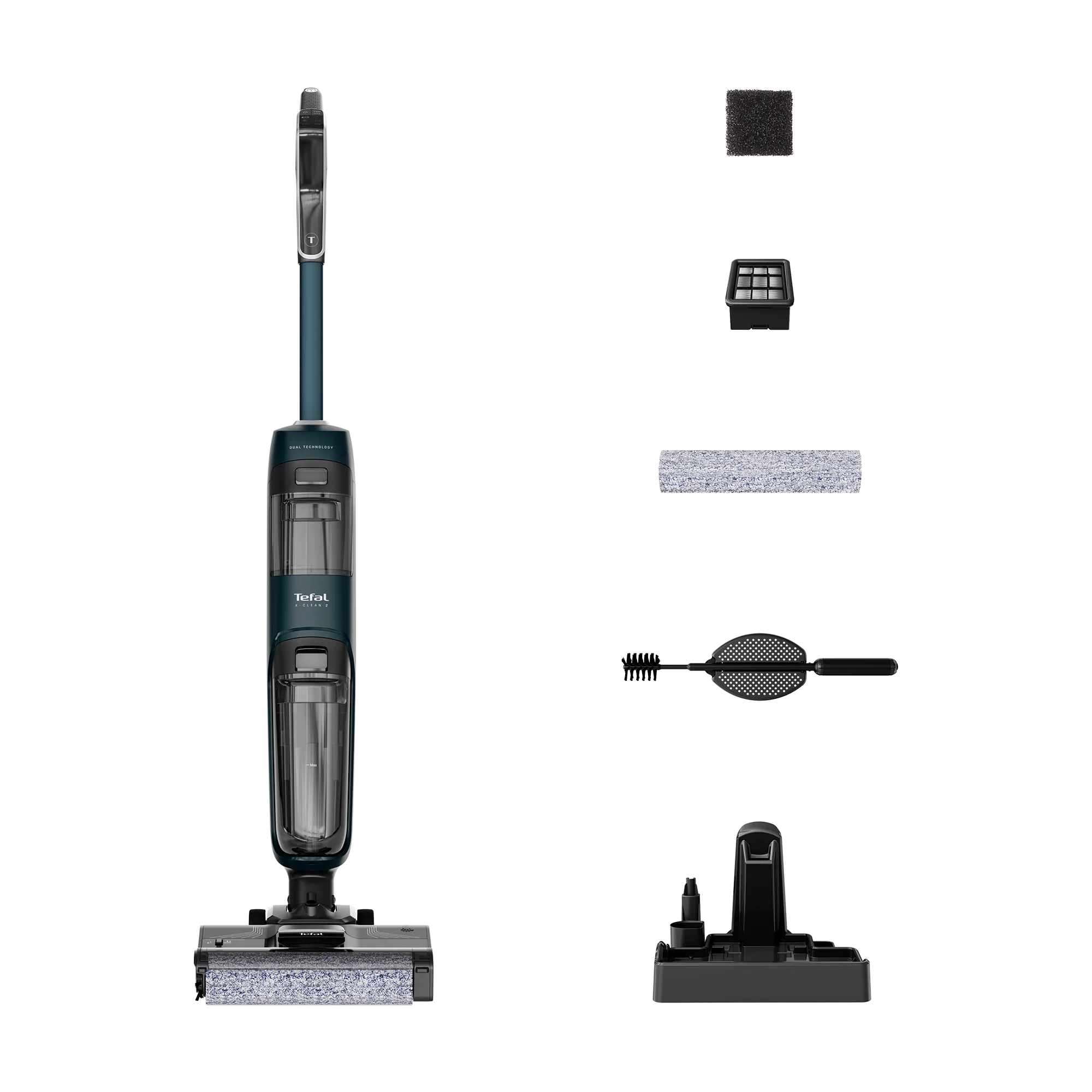 Tefal X-Clean 2 Cordless Vacuum & Floor Washer GF2251 with included accessories