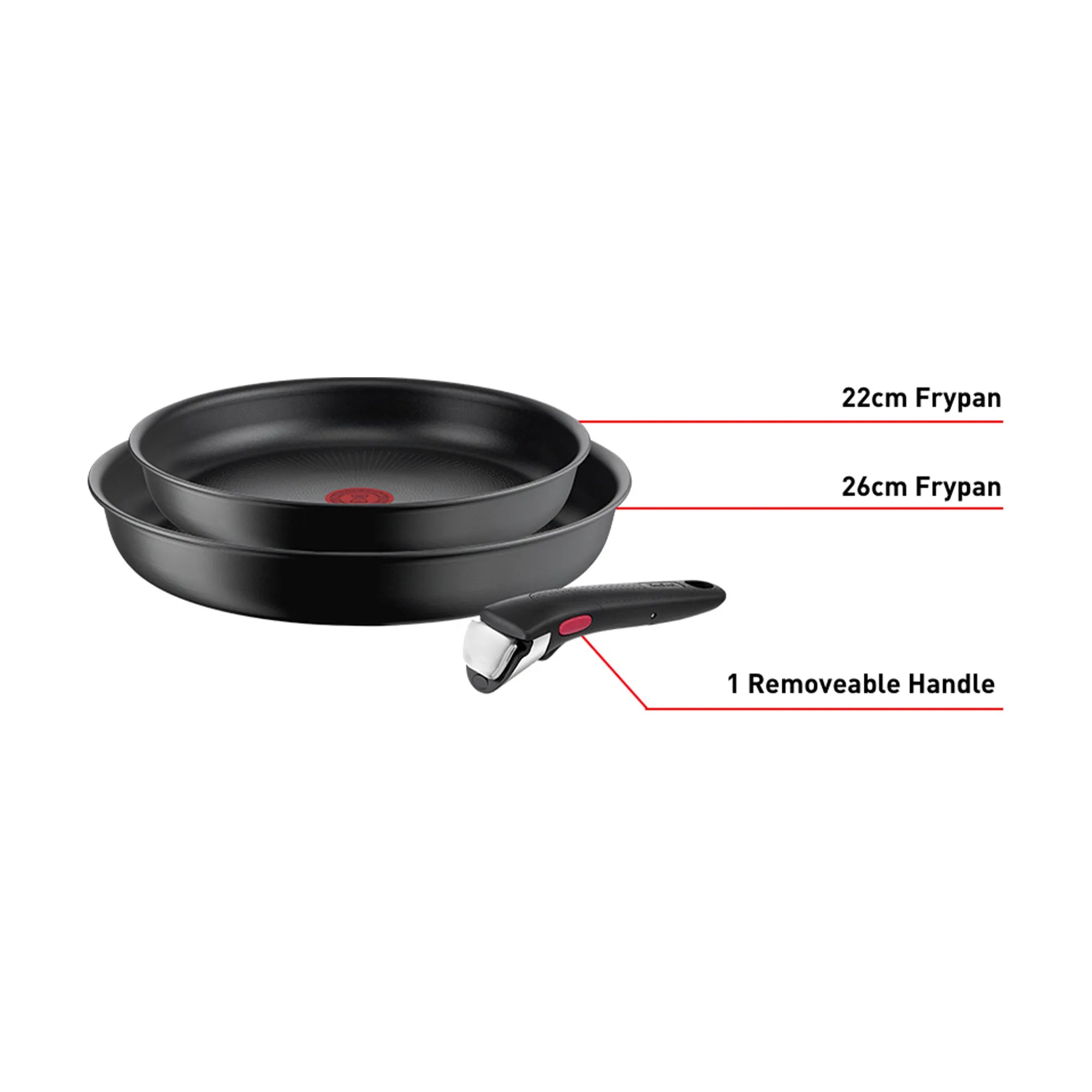 Tefal Ingenio Ultimate Induction Non-stick 3pc Frypan Set 22/26cm included in box