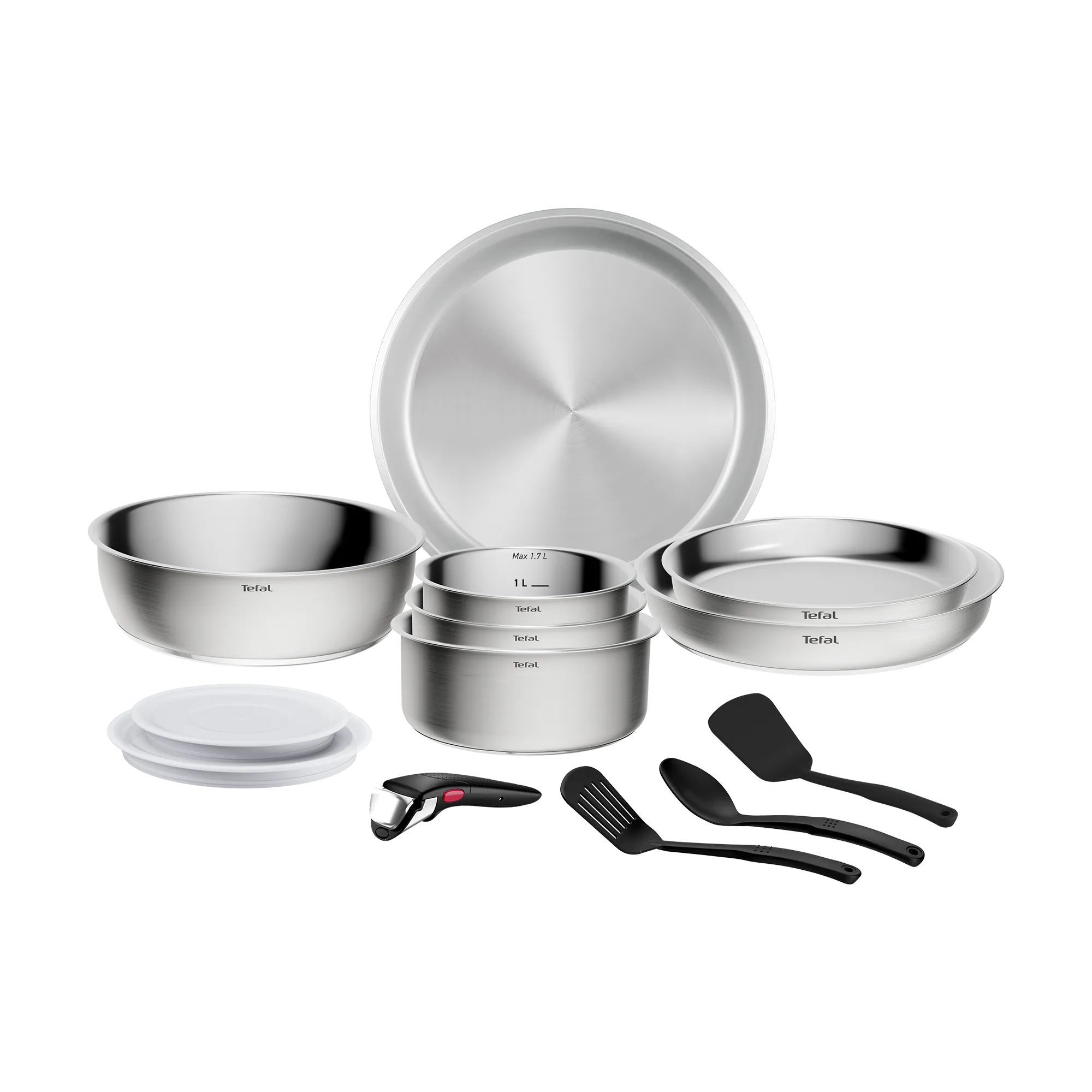 Tefal Ingenio Emotion+ Induction Uncoated Stainless Steel 13pc Set