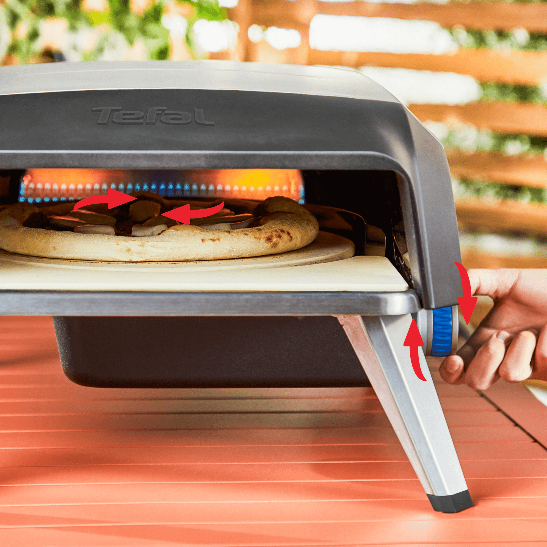 Tefal Pizza Pronto Outdoor Gas Pizza Oven JM4188 rotating stone
