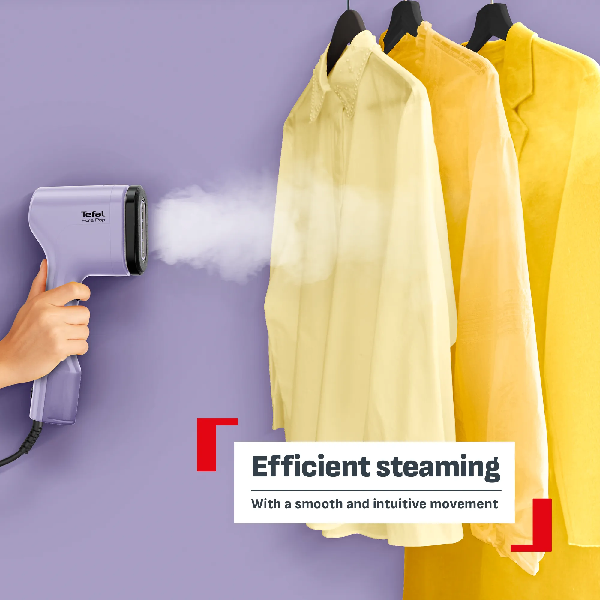 Tefal Pure Pop Handheld Garment Steamer DT2027 - Lavender