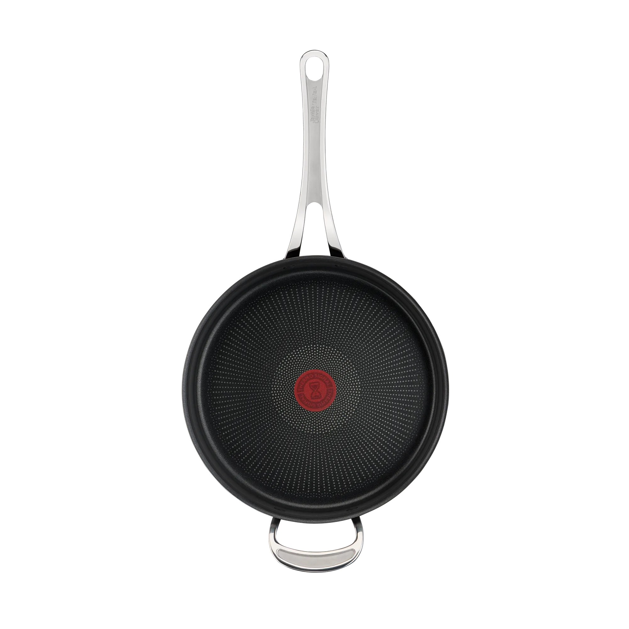 Jamie Oliver by Tefal Cooks Classic Non-Stick Induction Hard Anodised Sautepan + Lid 26cm interior non-stick coating