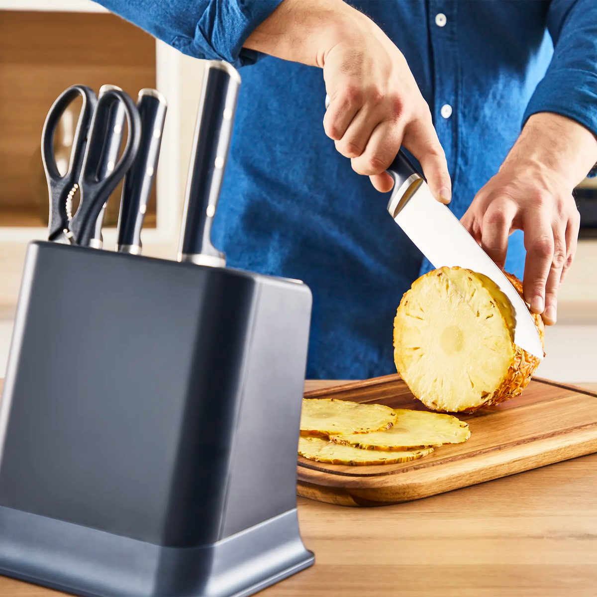 Tefal Eversharp Pro Knife Block 6pc Set + Block with Integrated Sharpener