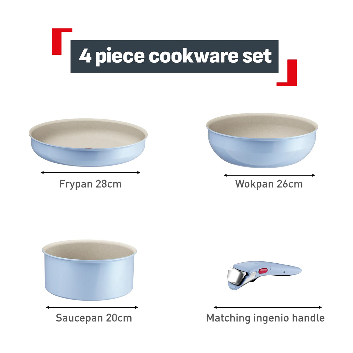 Tefal Ingenio Serenity Induction Non-Stick Calm Blue 4pc Set included in set