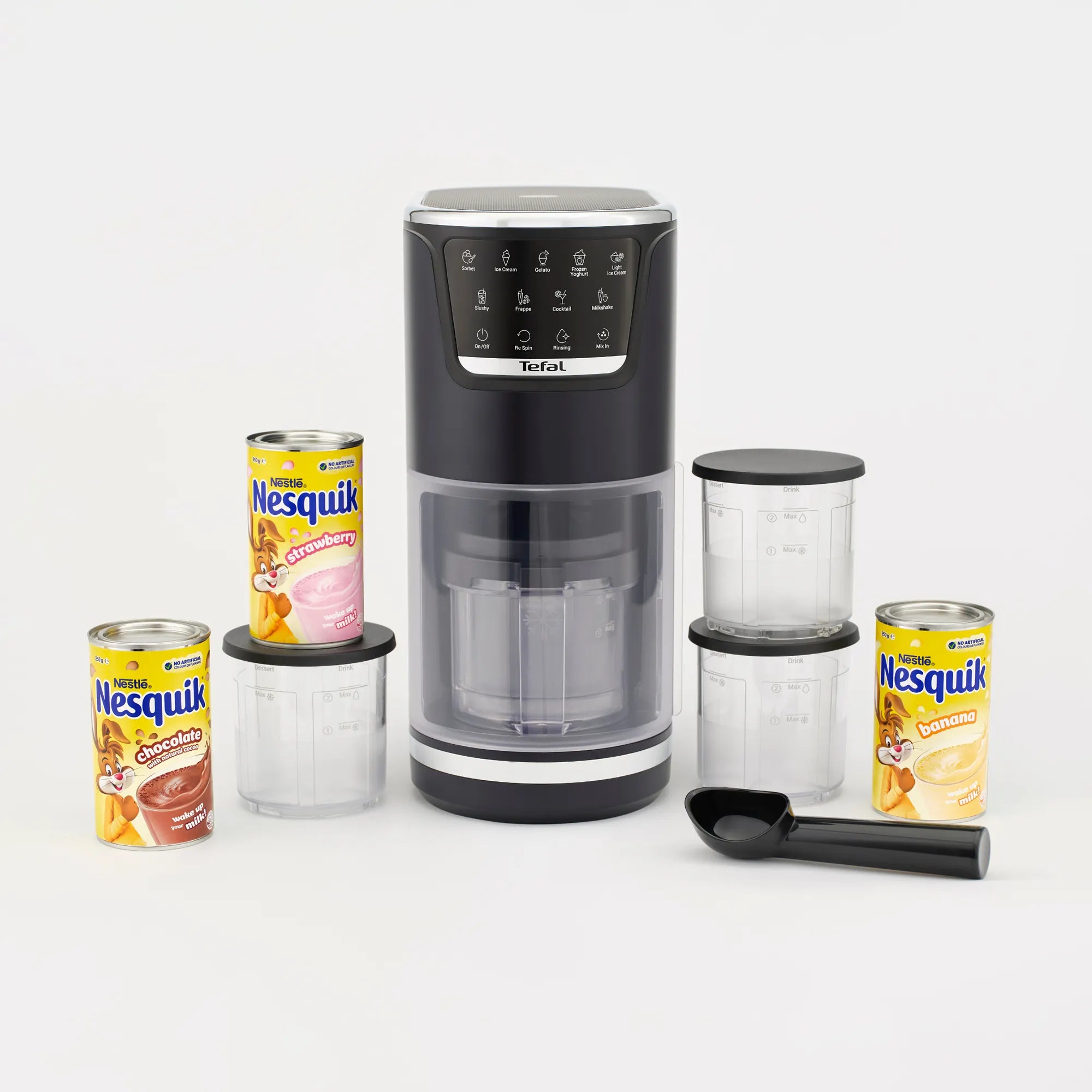 Tefal Dolci Black Knight Ice Cream Maker with bonus Nesquik tins