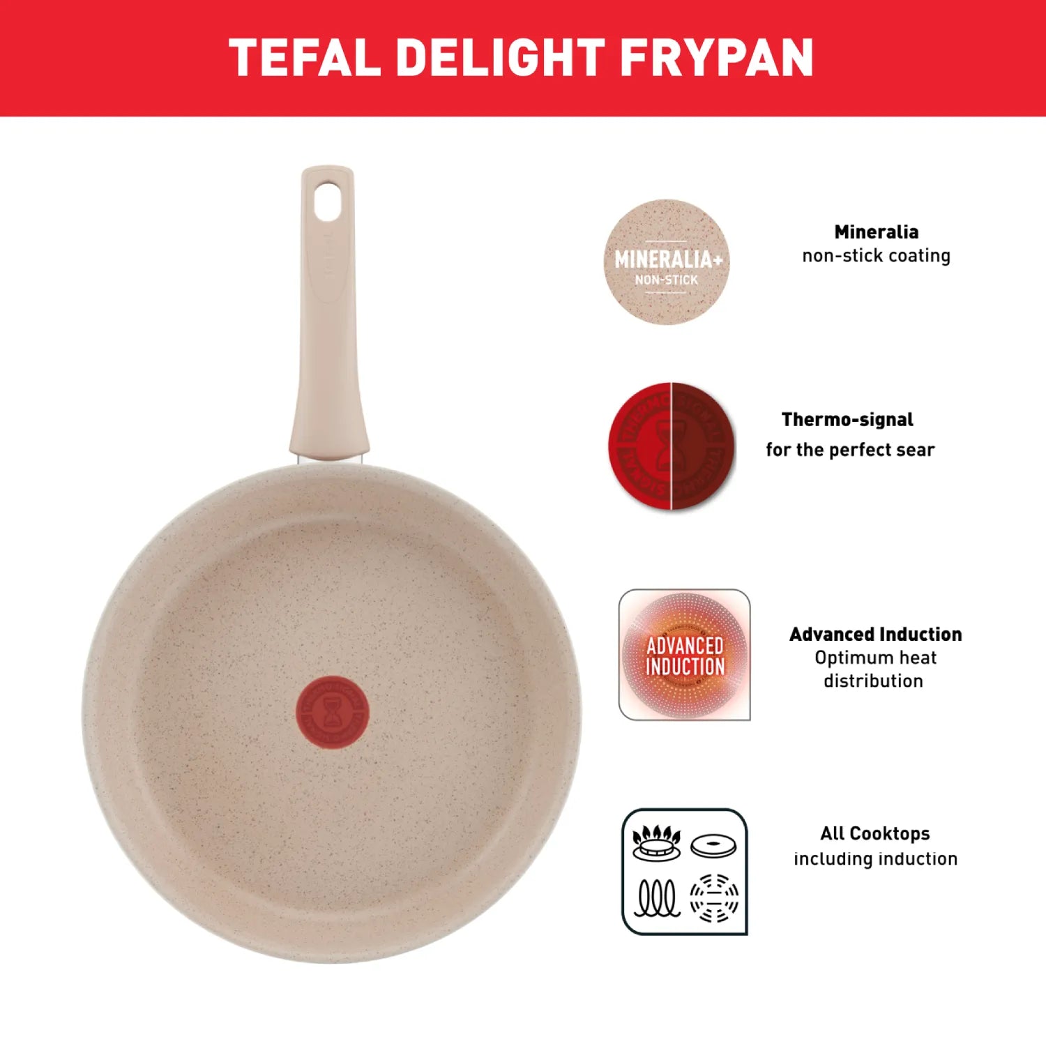 Tefal Delight Induction Mineralia Non-Stick Frypan 20cm