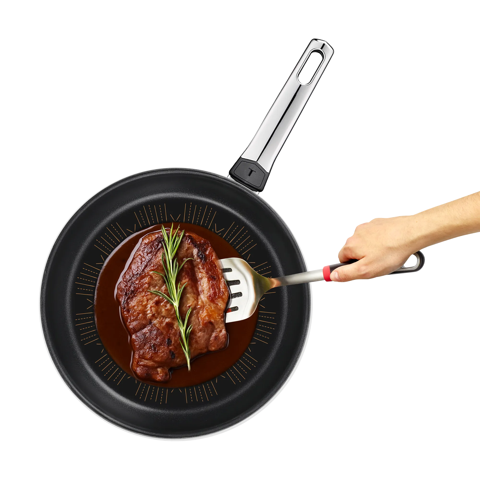 Tefal Emotion+ Flavors Induction Stainless Steel Oil Concentrating Non-Stick Frypan 24cm