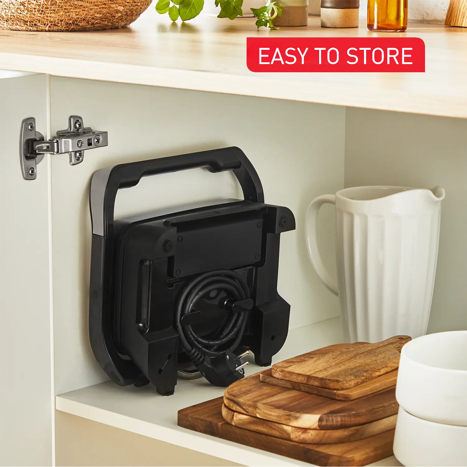 Tefal Inicio Compact Sandwich Press 2-Slice GC27A8 easy to store