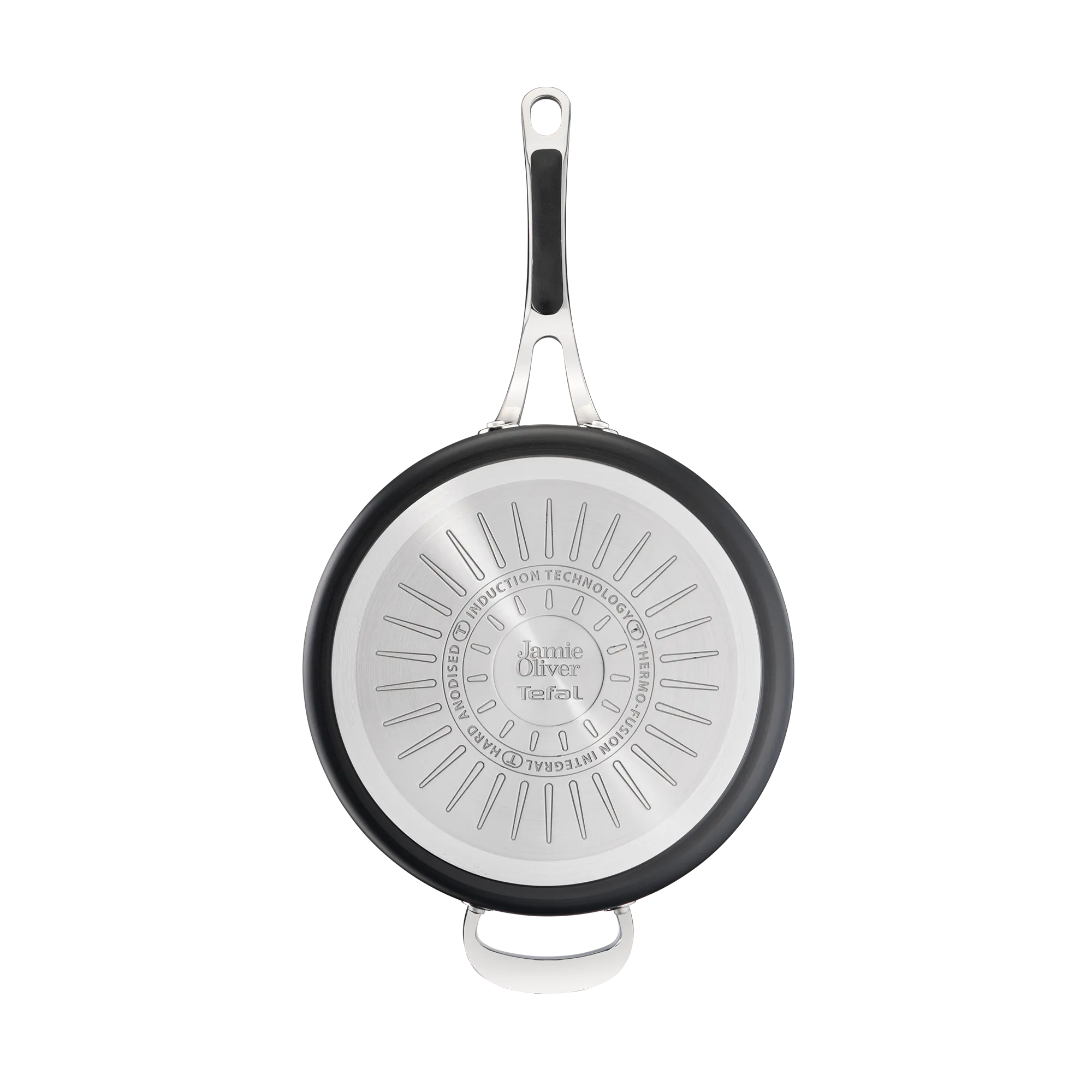 Jamie Oliver by Tefal Cooks Classic Non-Stick Induction Hard Anodised Sautepan + Lid 26cm induction base