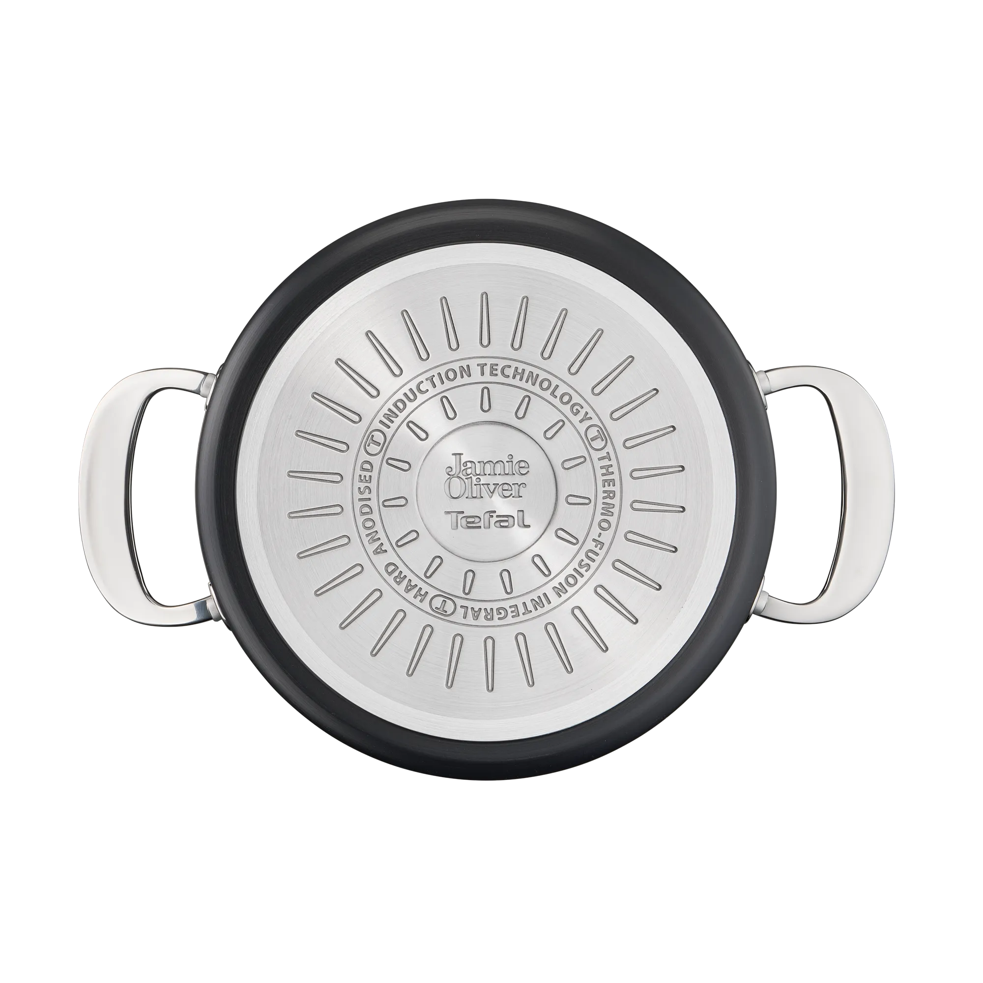 Jamie Oliver by Tefal Cooks Classic Non-Stick Induction Hard Anodised Stewpot + Lid 24cm/5L induction base