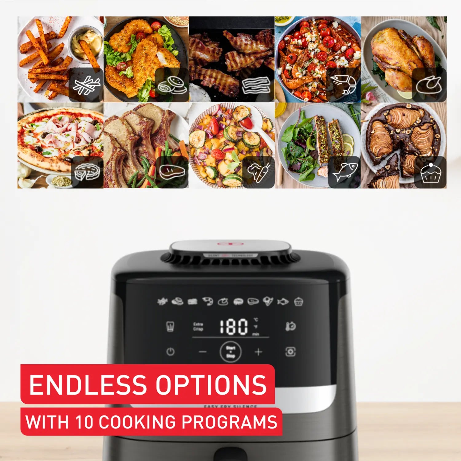 Tefal Easy Fry Silence Essential Air Fryer 5L Save 70% Energy