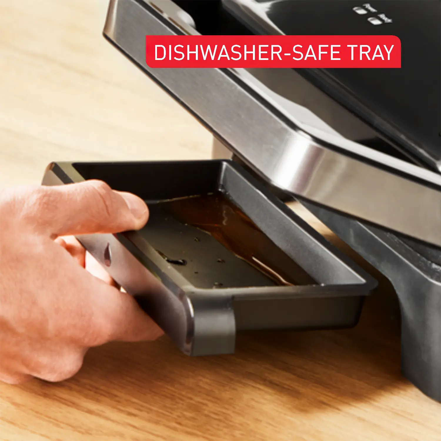 Tefal Inicio Compact Sandwich Press 2-Slice GC27A8 dishwasher safe tray