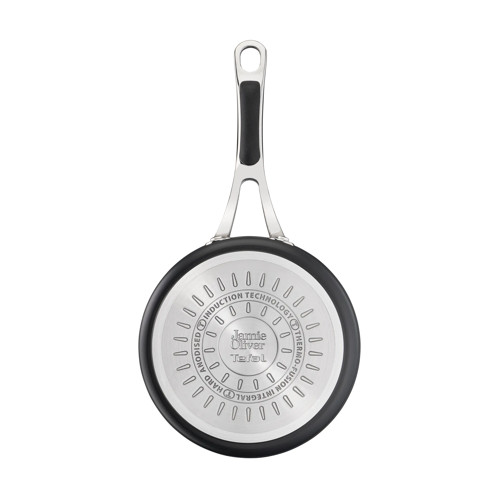 Jamie Oliver by Tefal Cooks Classic Non-Stick Induction Hard Anodised Saucepan + Lid 18cm induction base