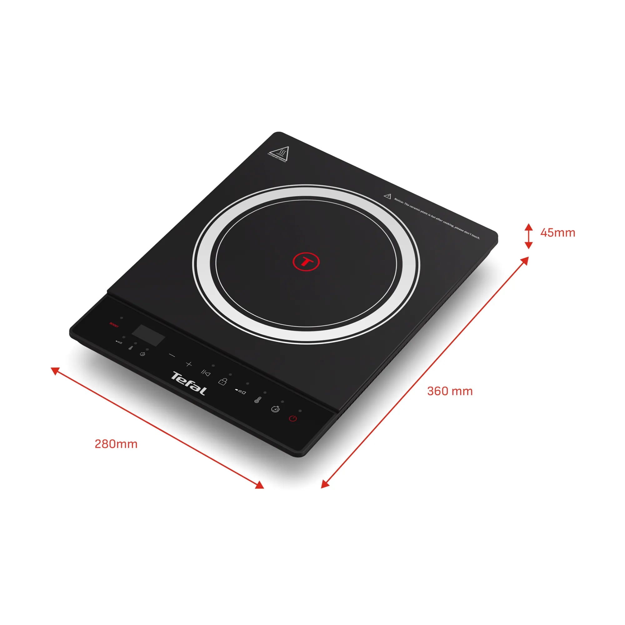 Tefal Single Express Induction Hob IH9018 Dimensions