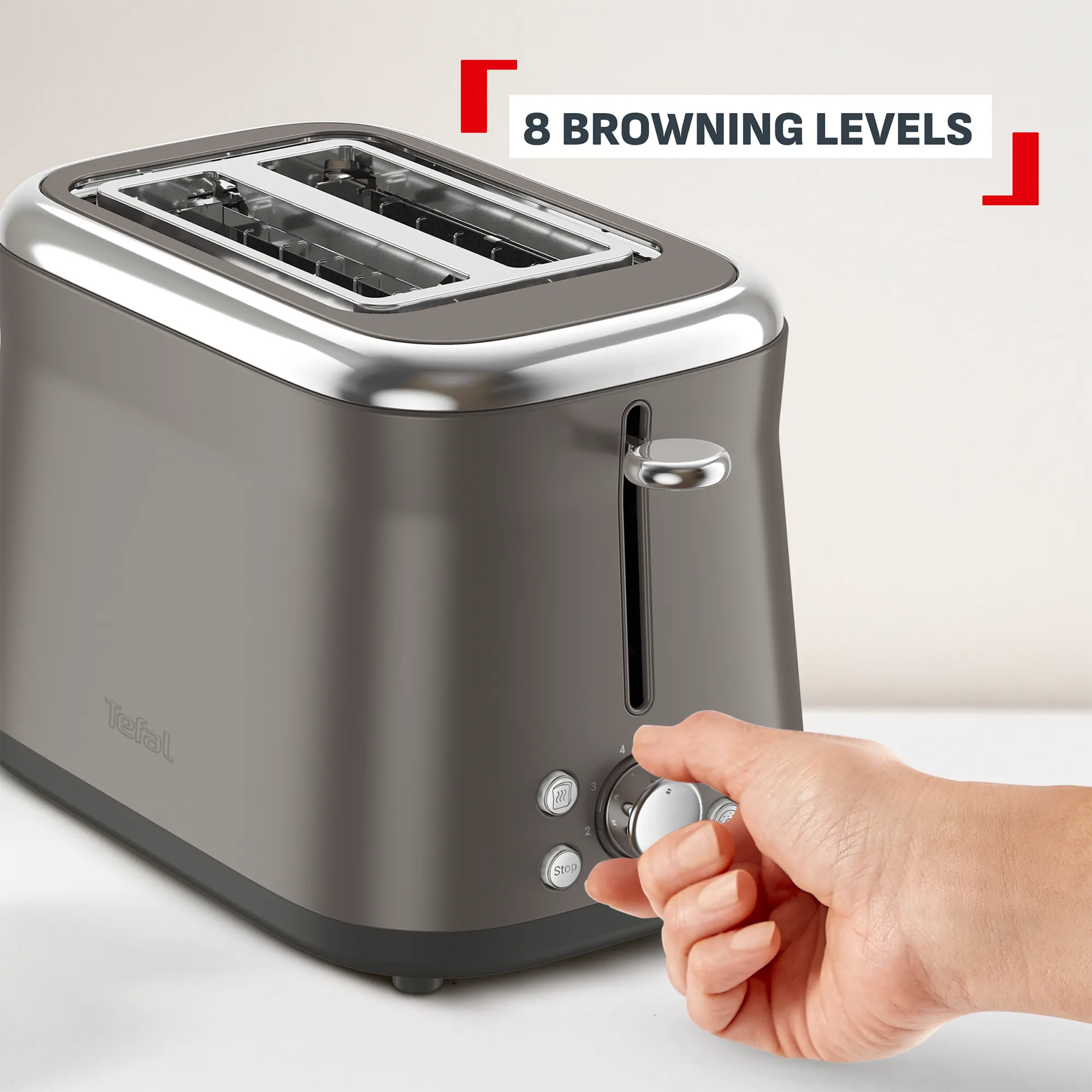 Tefal Collection Toaster 2-slice Grey Pewter TT20E