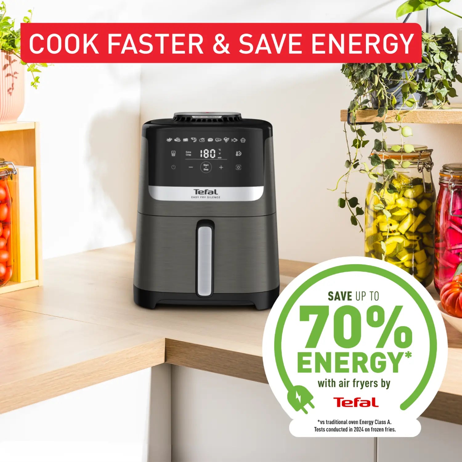 Tefal Easy Fry Silence Essential Air Fryer 5L Dishwasher Safe
