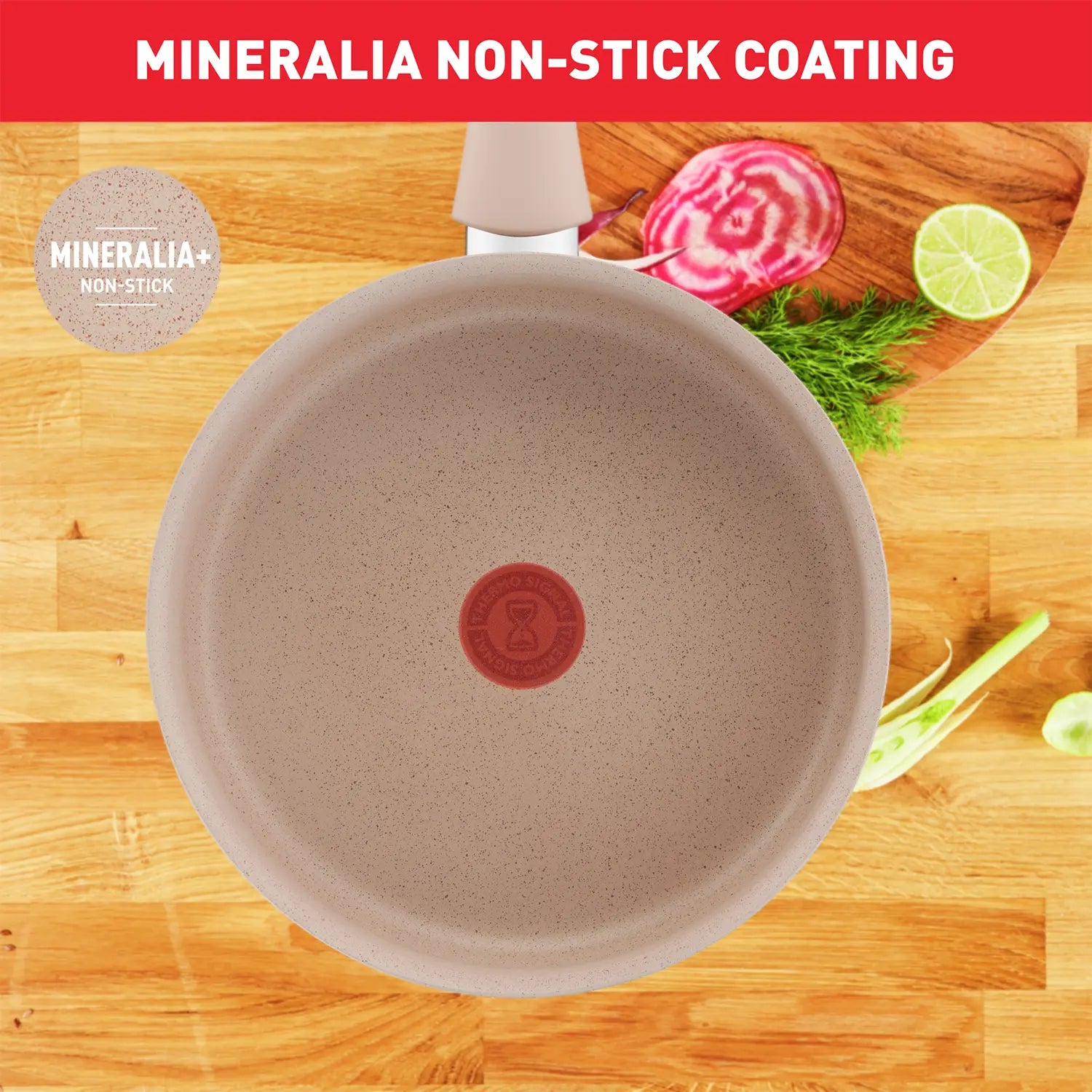 Tefal Delight Induction Mineralia Non-Stick Sautepan 24cm with Mineralia coating