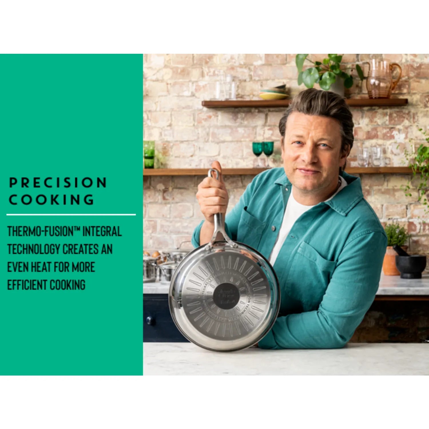 Jamie Oliver by Tefal Cook Smart Induction Stainless Steel Uncoated Frypan 24cm