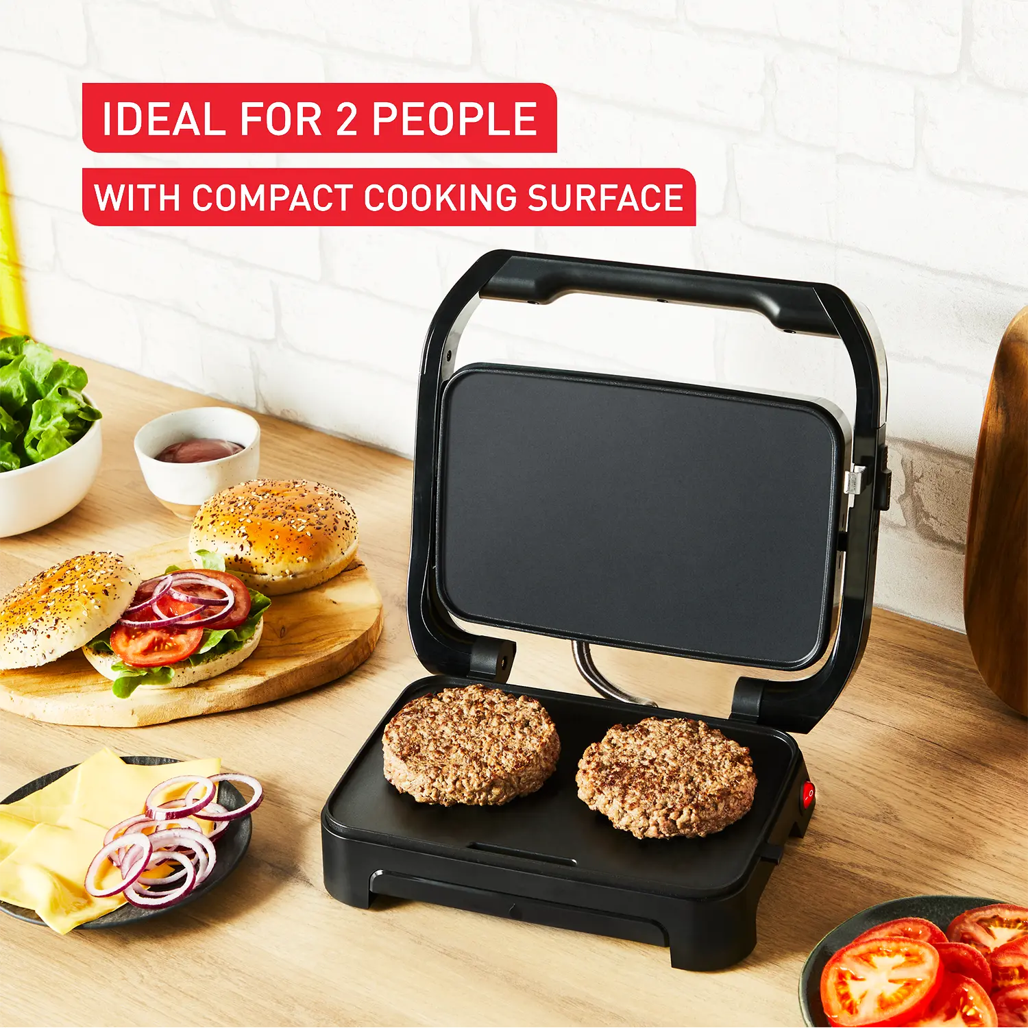 Tefal Inicio Compact Sandwich Press 2-Slice GC27A8 ideal for two people