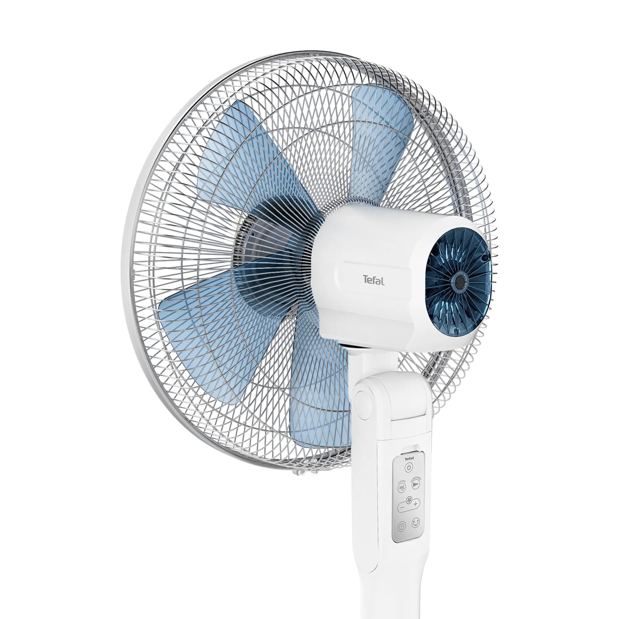Tefal Turbo Silence Extreme+ Stand Fan VF5870 rear of fan with remote control storage