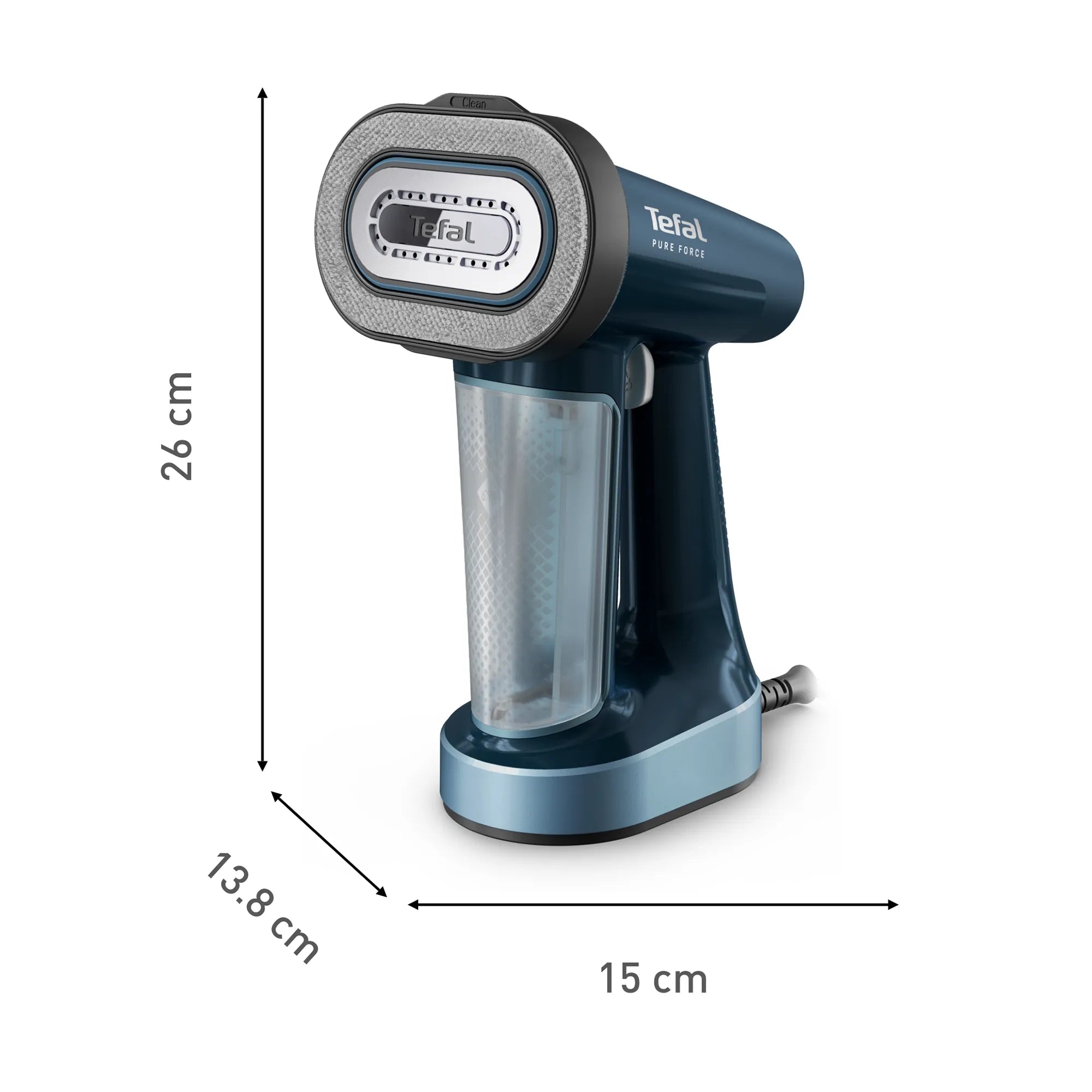 Tefal Pure Force 3 in 1 Handheld Garment Steamer DT8755 dimensions